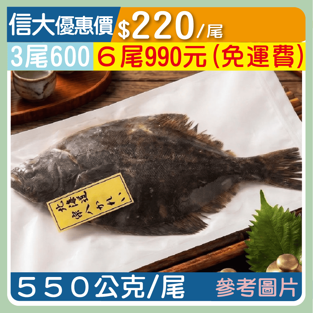 【崇文海鮮】北海道宗八鰈魚500g/尾
