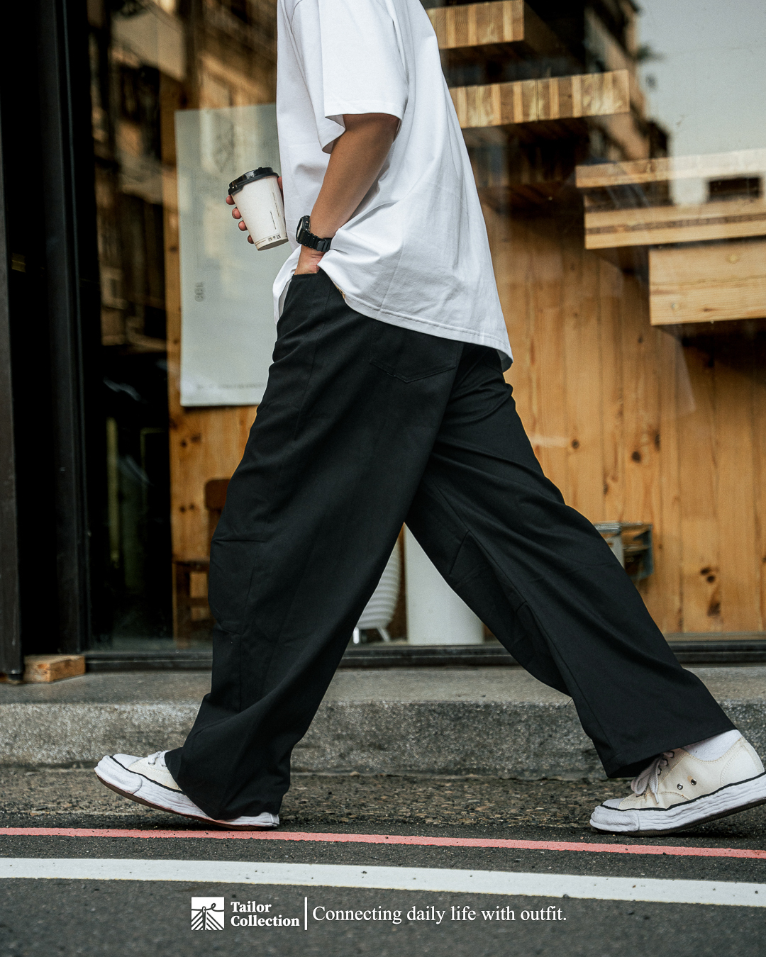 #現貨 Tailor collection 純棉 復古百搭 寬鬆休閒 彎刀工裝褲 MK2473 兩色