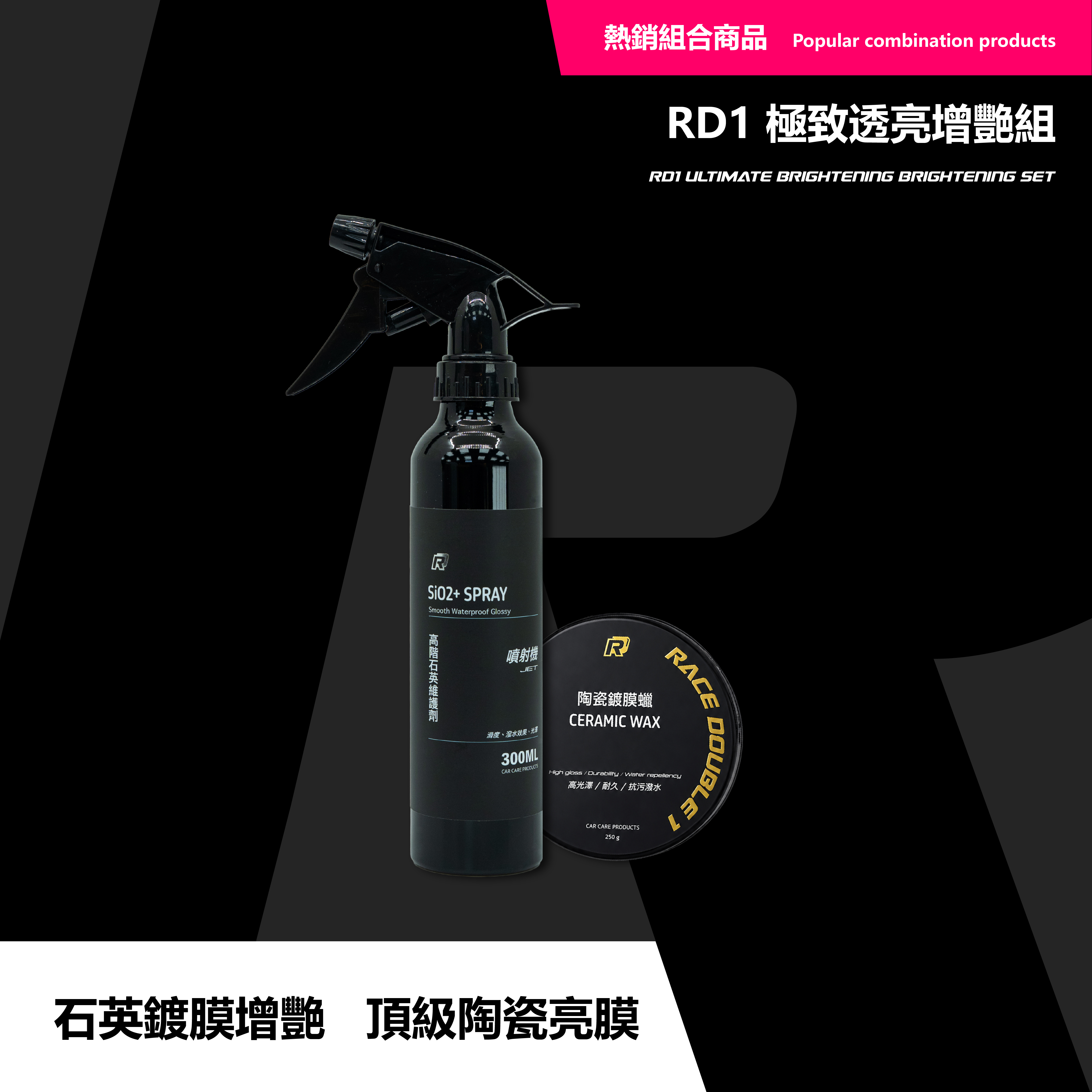 RD1 極致透亮增艷組｜石英鍍膜增艷x頂級陶瓷亮膜