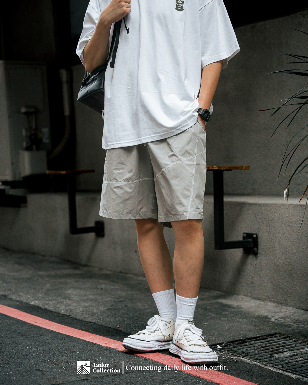 #預購 Tailor collection 彈力涼感 線條短褲 兩色