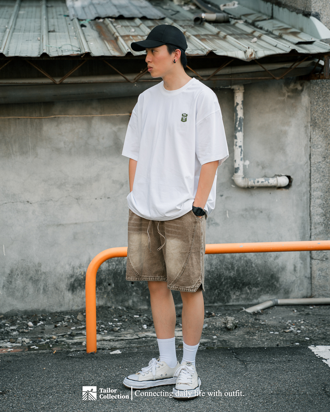 #現貨 Tailor collection 水洗復古 解構拼接 牛仔短褲 三色 MN2370
