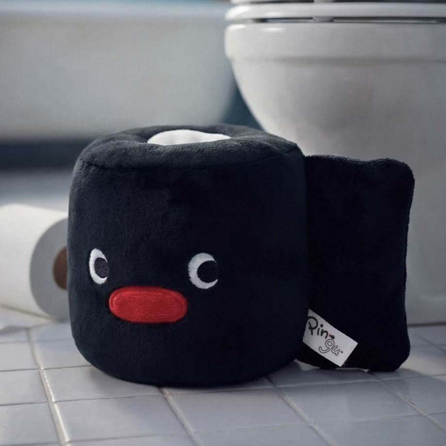 正版授權 PINGU 企鵝家族 宅宅生活 浴室系列 舒壓 沙沙聲 毛絨 玩偶