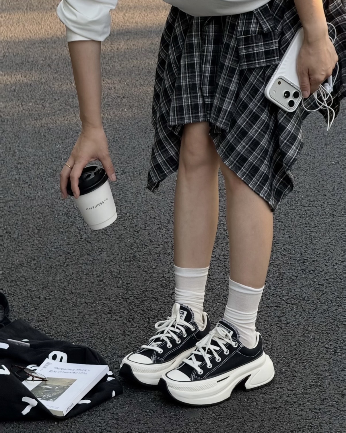 CONVERSE RUN STAR CRUSH 小鯊魚 黑色 黑奶油 厚底鞋 增高 Karina代言同款 劉知珉 女鞋 A18465C / 預購