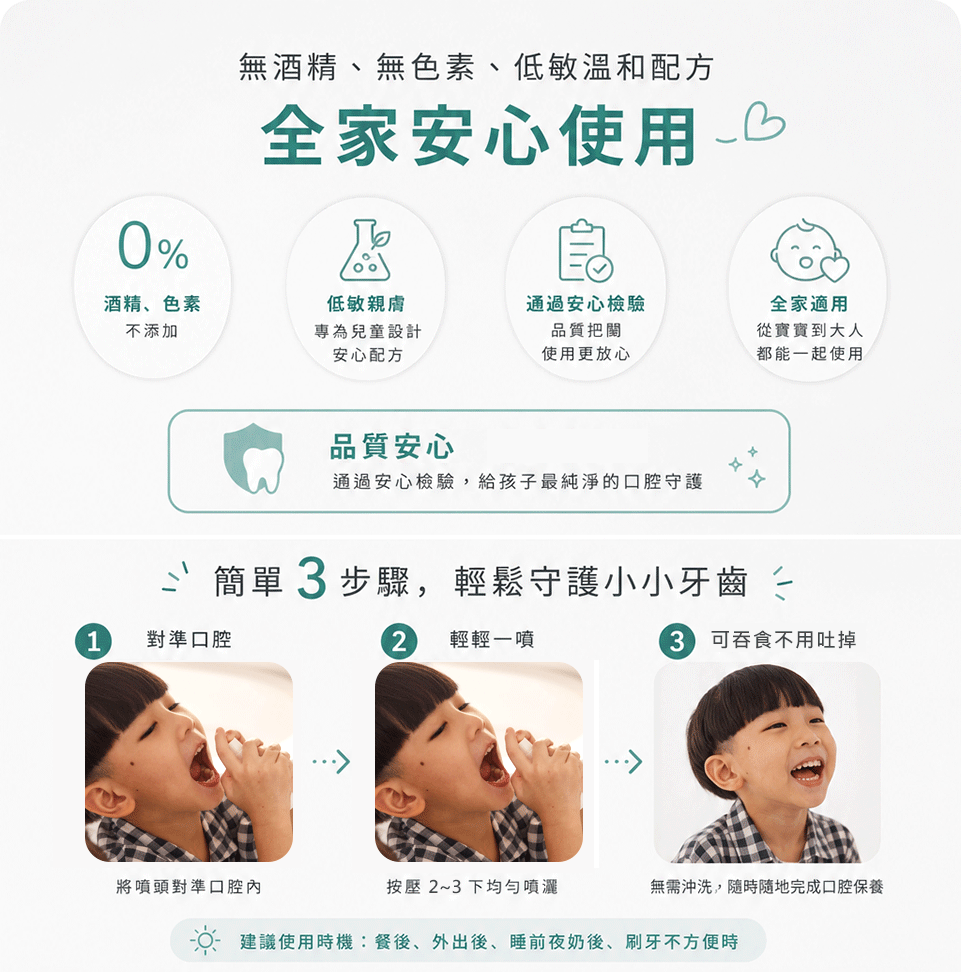 兒童健齒噴護劑 補鈣+益生菌配方