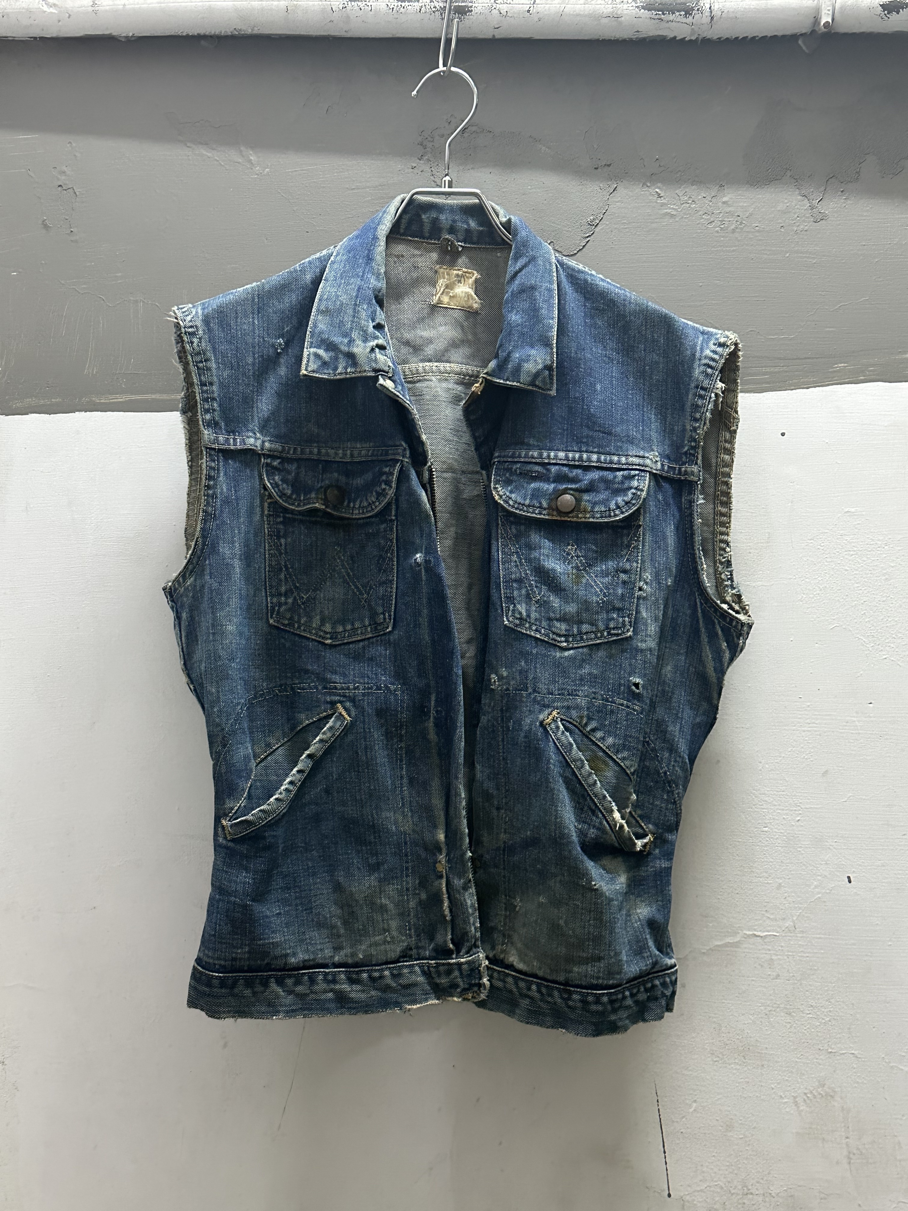 60’s Wrangler 24MJZ Denim Jacket (Cut Off) *Broken Zipper