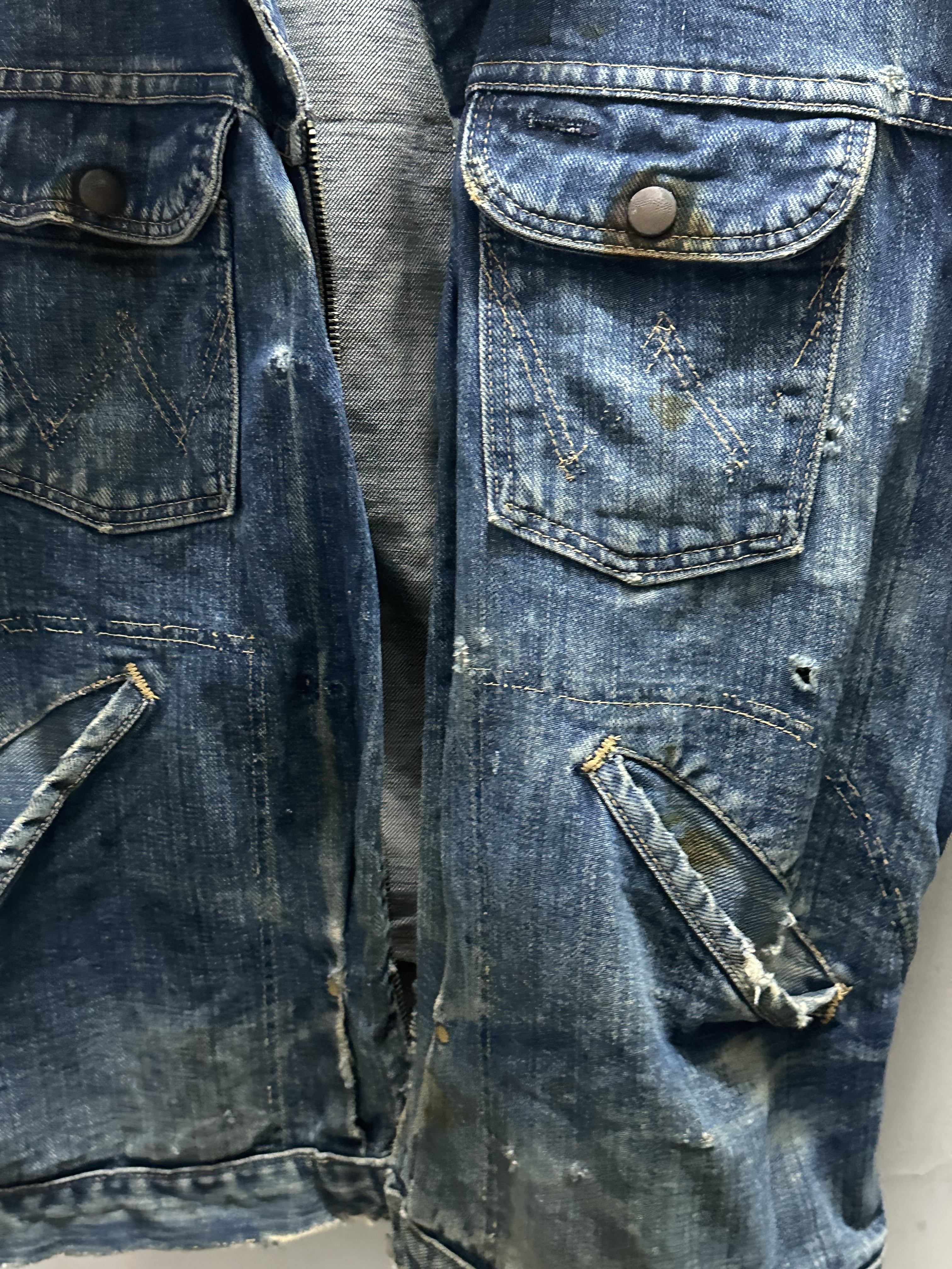 60’s Wrangler 24MJZ Denim Jacket (Cut Off) *Broken Zipper