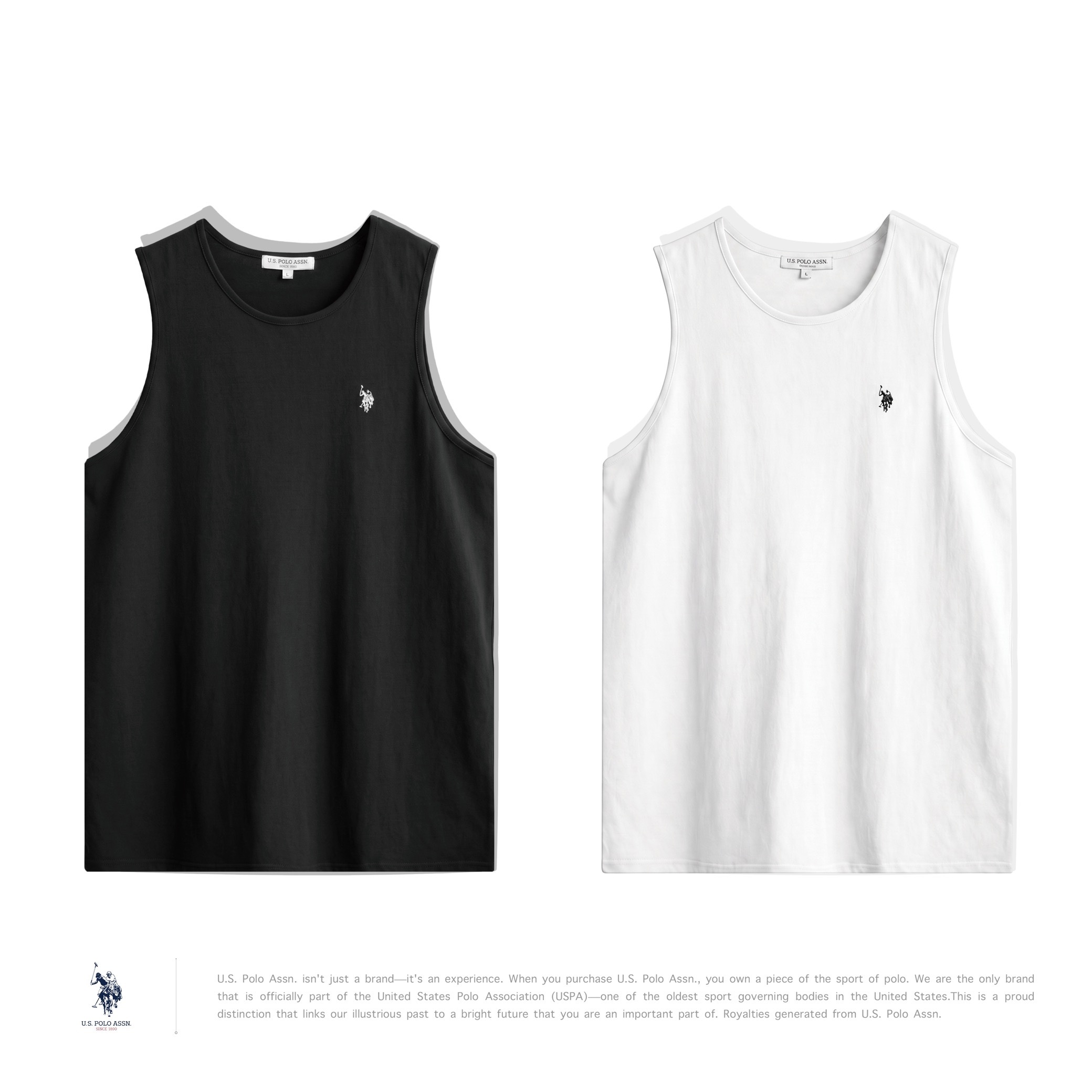 [ 預約販売 ] U.S. POLO ASSN. × Rocky Monroe - 別注 One-Point Logo Embroidery Tenjiku Tank Top 刺繍天竺