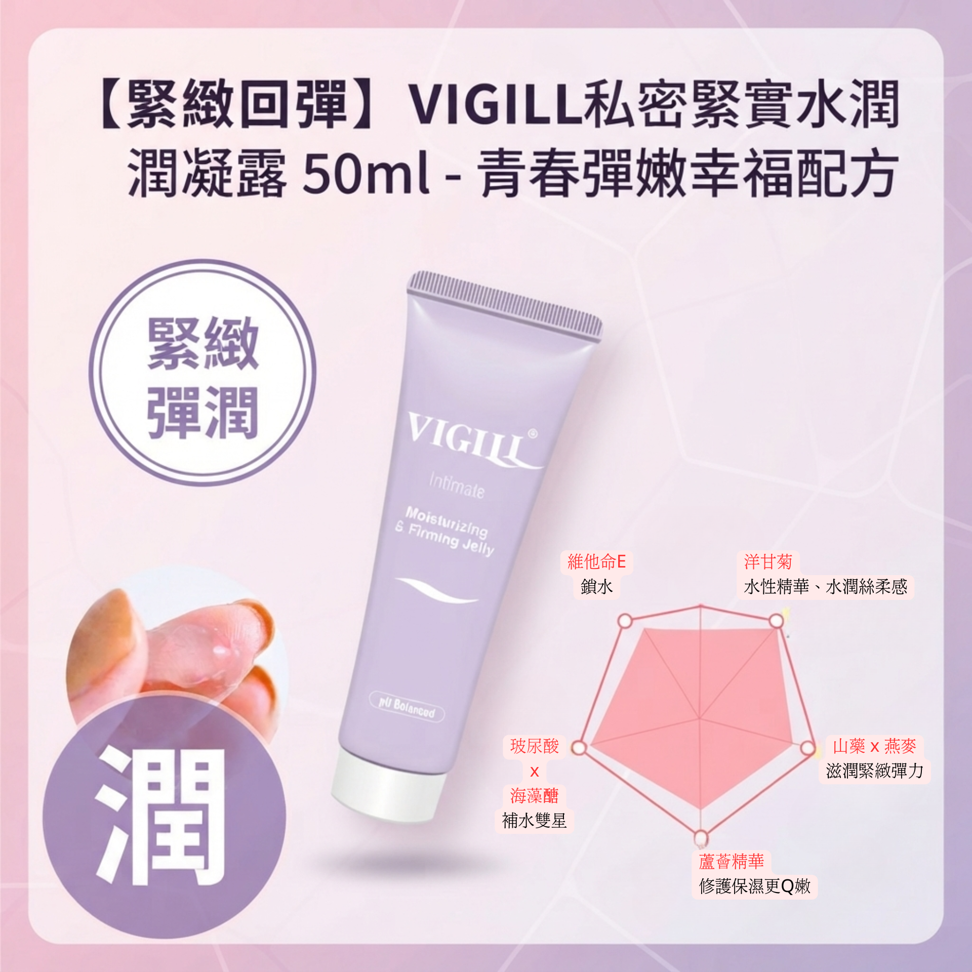 VIGILL 婦潔 - 【緊緻回彈】私密緊實水潤凝露 50ml - 青春彈嫩幸福配方