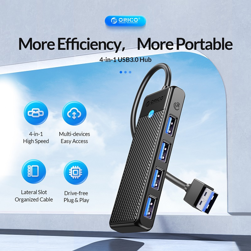 Orico USB 3.0 4 Port Hub PAPW4A-U3