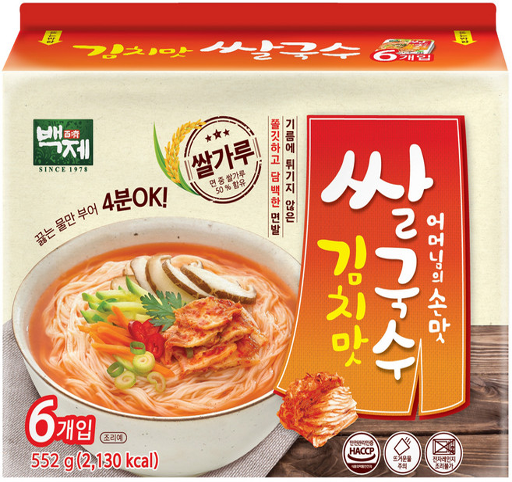 DH076 百濟 即食米粉 - 泡菜味 92g (1袋6入 EXP:2027-12-30