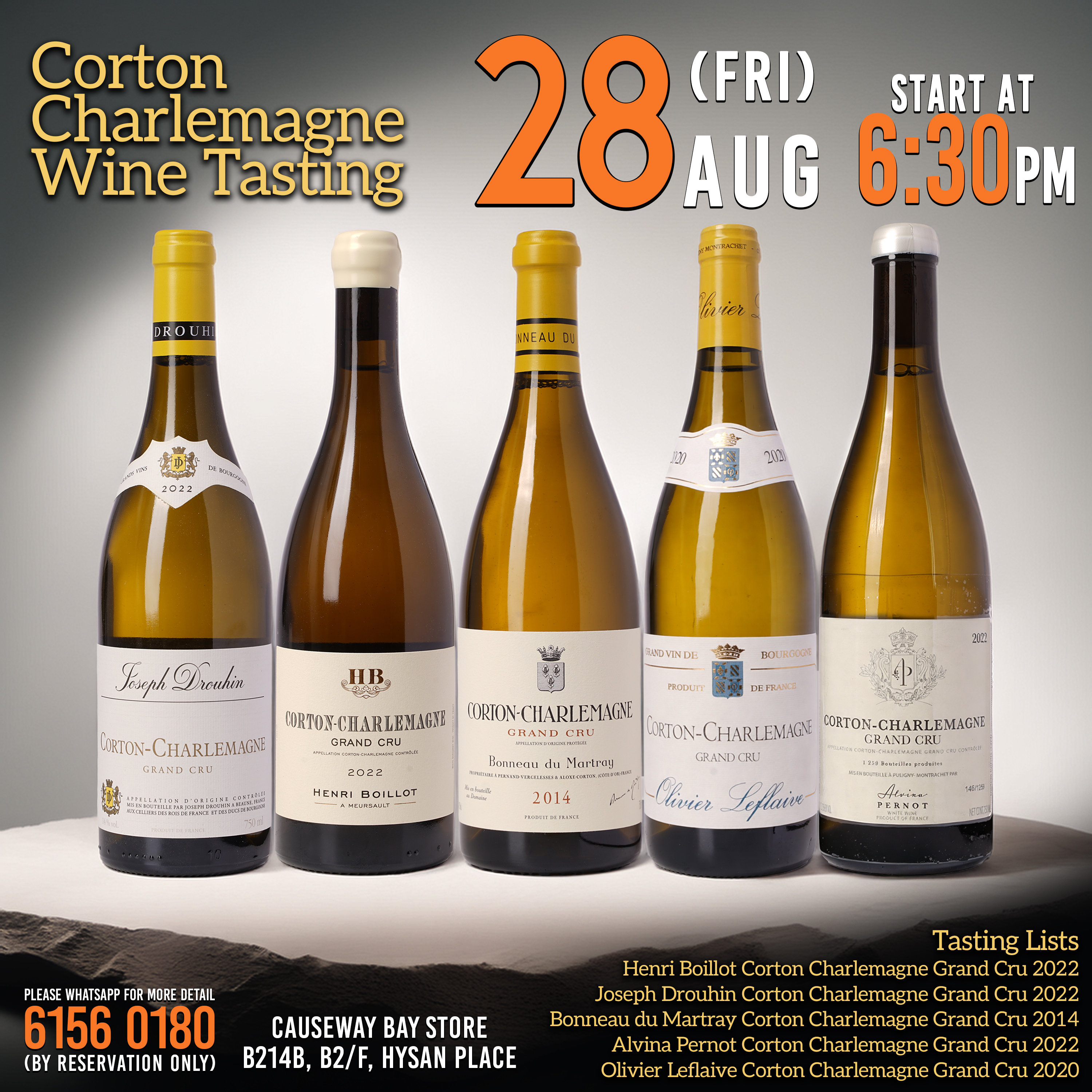 Corton Charlemagne Tasting Ticket 28/8/2026(Fri)
