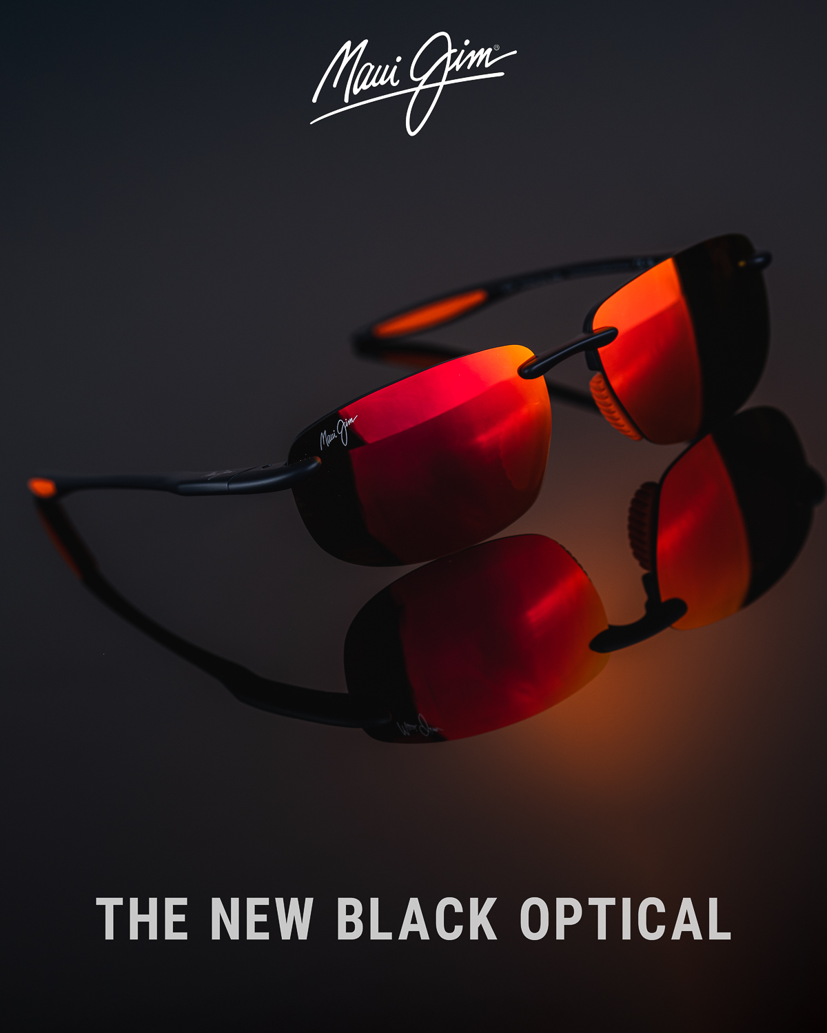 Maui Jim HO'OKIPA ULTRA AF 霧黑無框正面細節