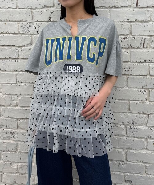 CIAOPANIC / Polka Dot Tulle Docking College Logo Tee