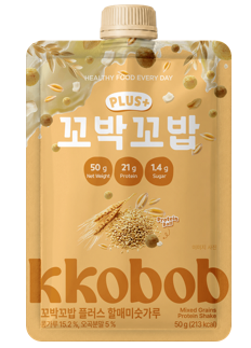 DH022 Kkobak Kkobap PLUS 高蛋白低糖減肥代餐 - 韓式五穀粉味 1袋7包 EXP:2028-06-03