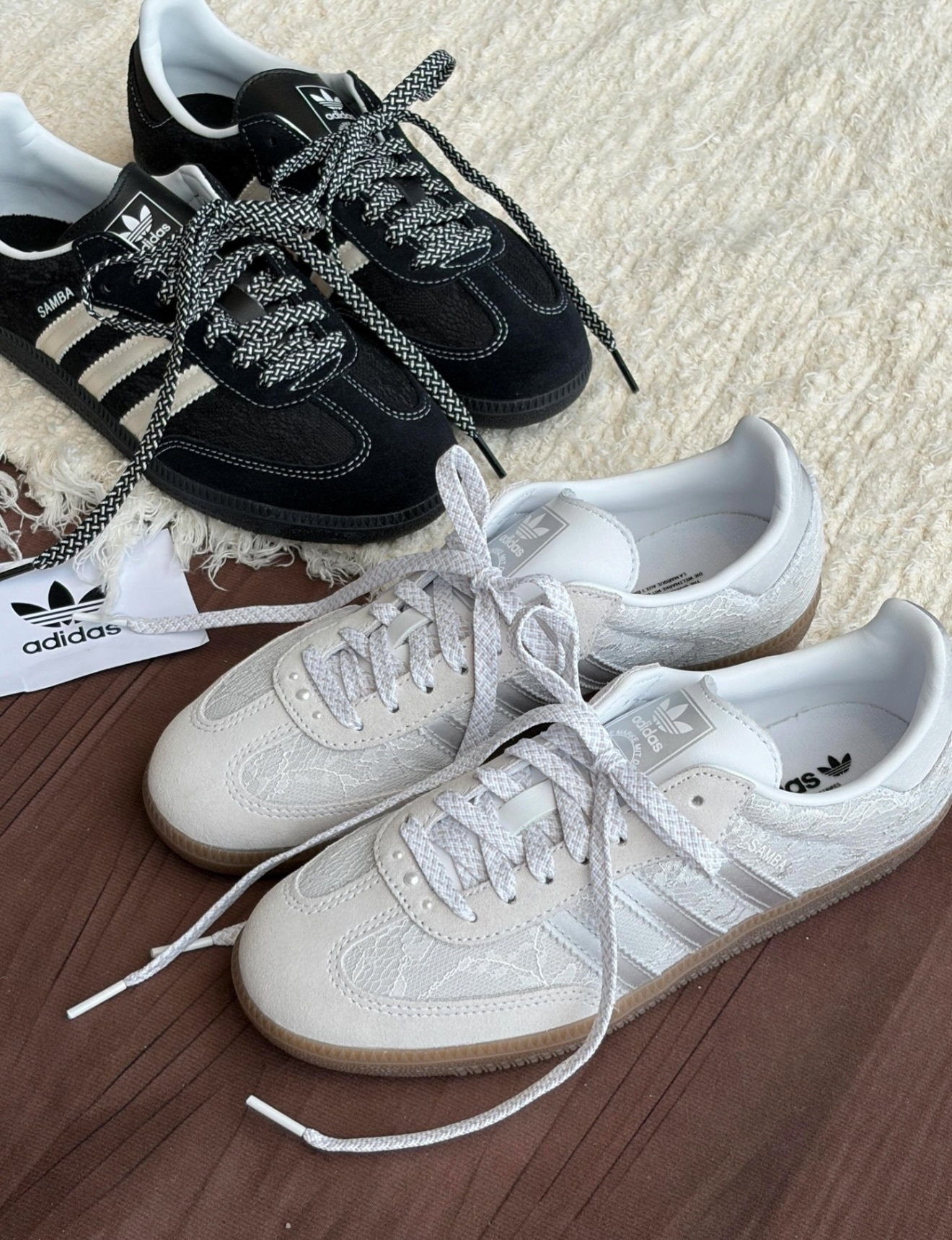 Adidas Originals Samba OG 蕾絲拼接 黑白兩色 kh7841 kh7842