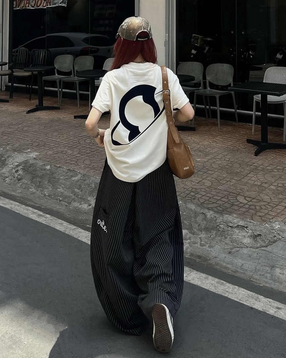越南 Outerity 闊腿 條紋 氣球褲 寬褲 長褲 南瓜褲 五色