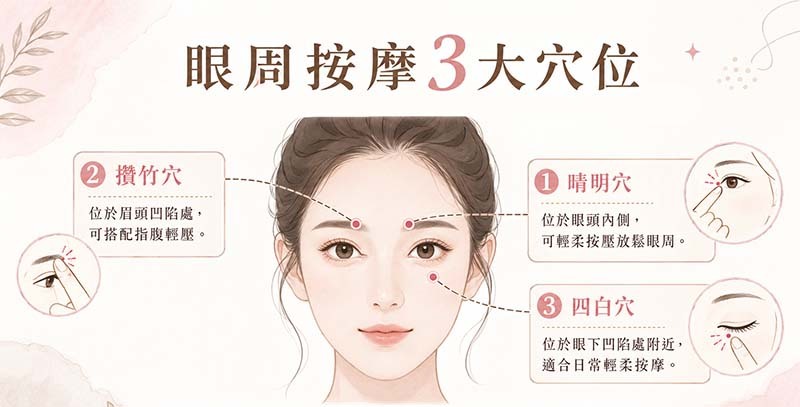 眼周保養按摩3大穴位