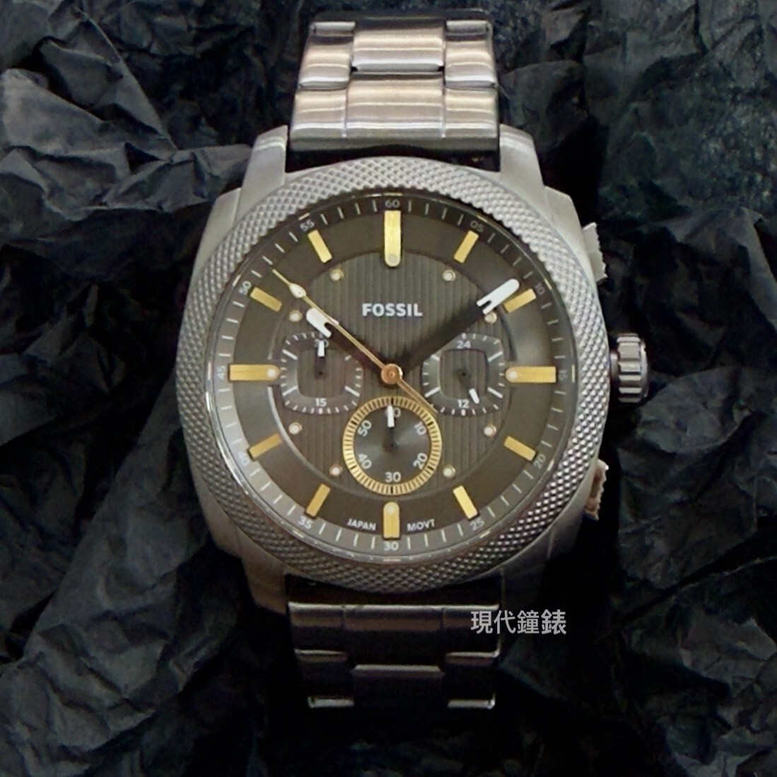 【Fossil】Machine 暗影戰甲男錶-金明洙配戴款 FS6160 44mm 現代鐘錶