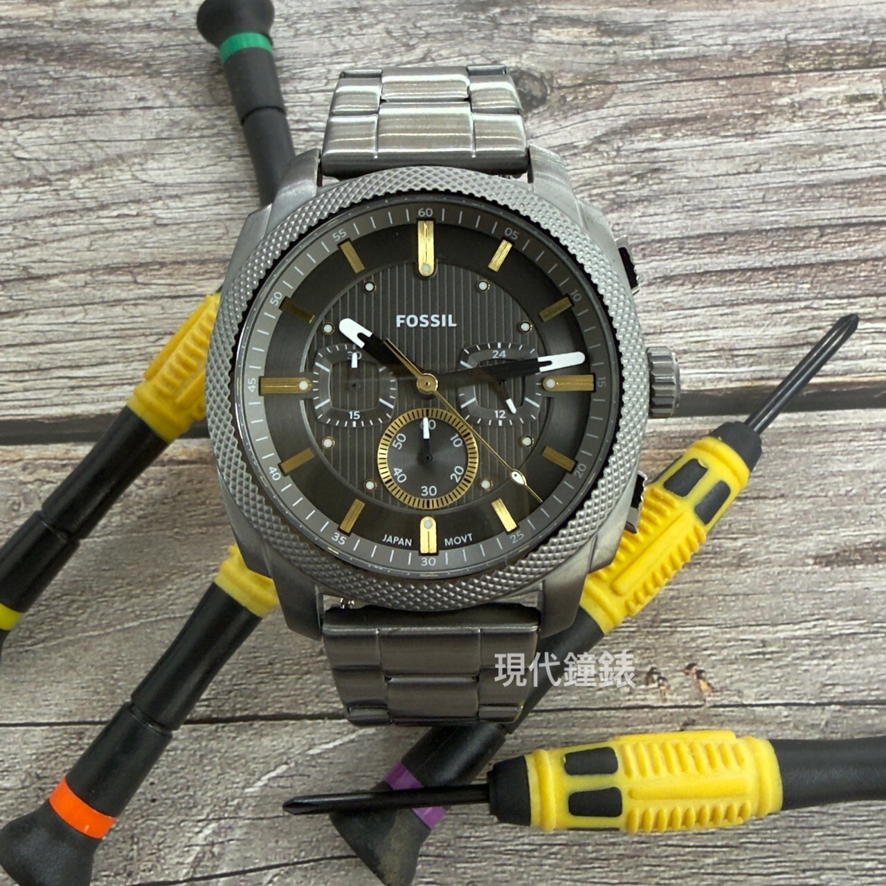 【Fossil】Machine 暗影戰甲男錶-金明洙配戴款 FS6160 44mm 現代鐘錶