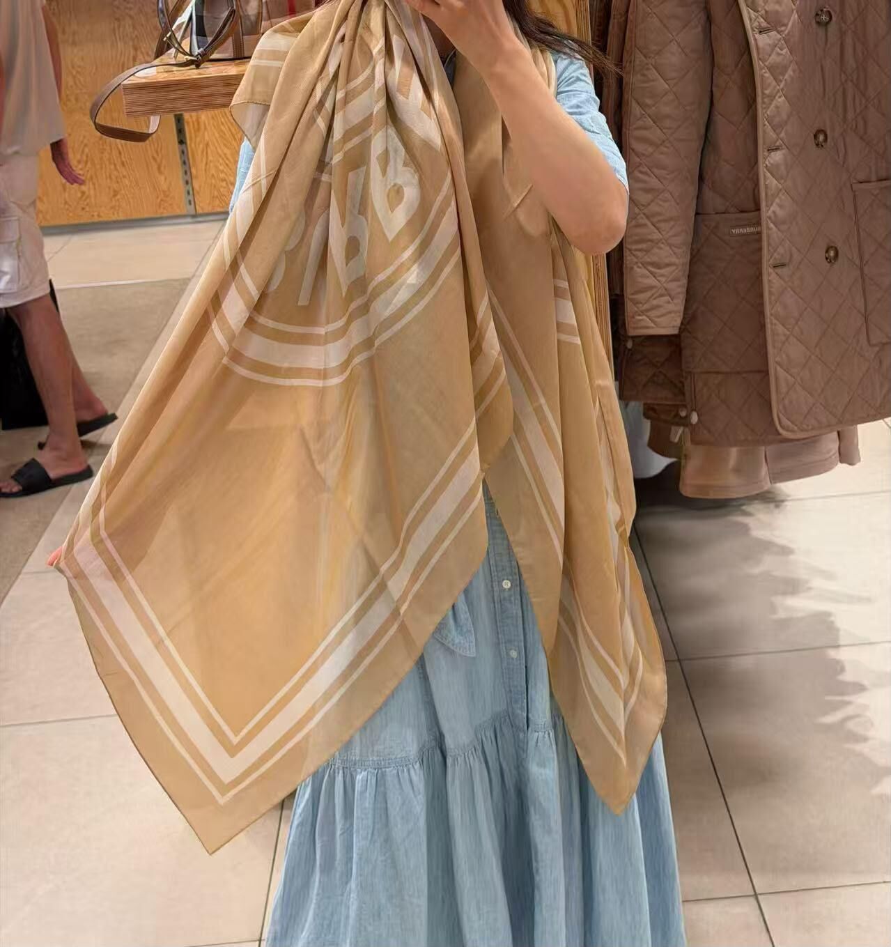 Burberry roundel shawls scarves camel 140x140