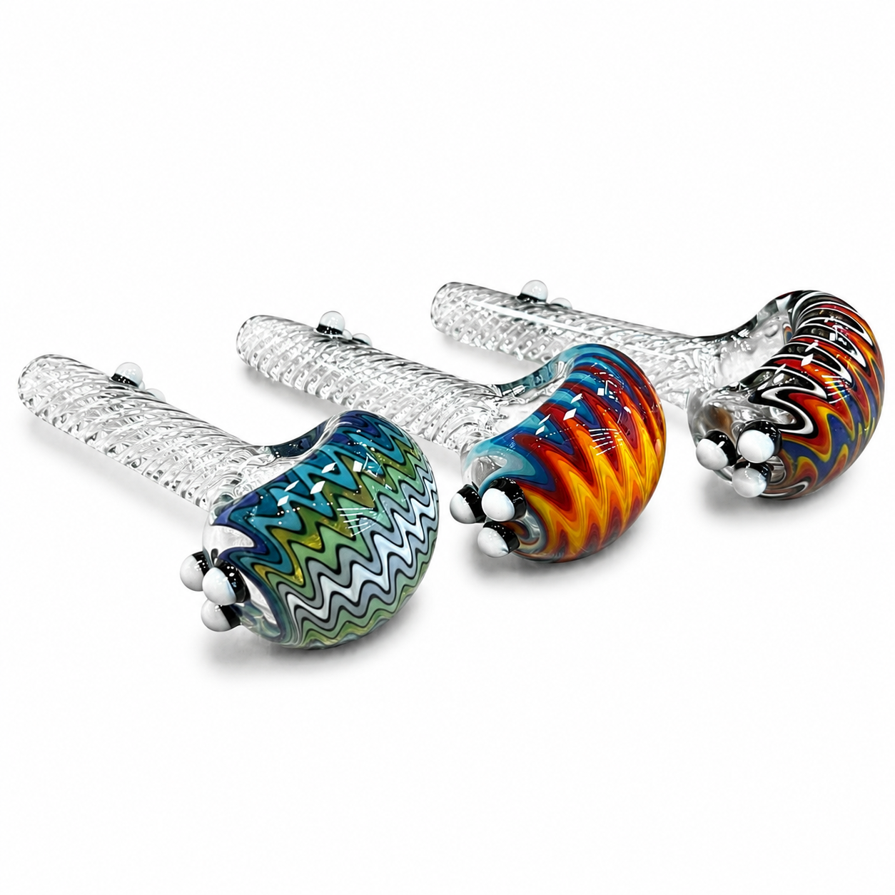 🇨🇦極光Aurora - Ripple Glass Pipe 漣漪玻璃斗