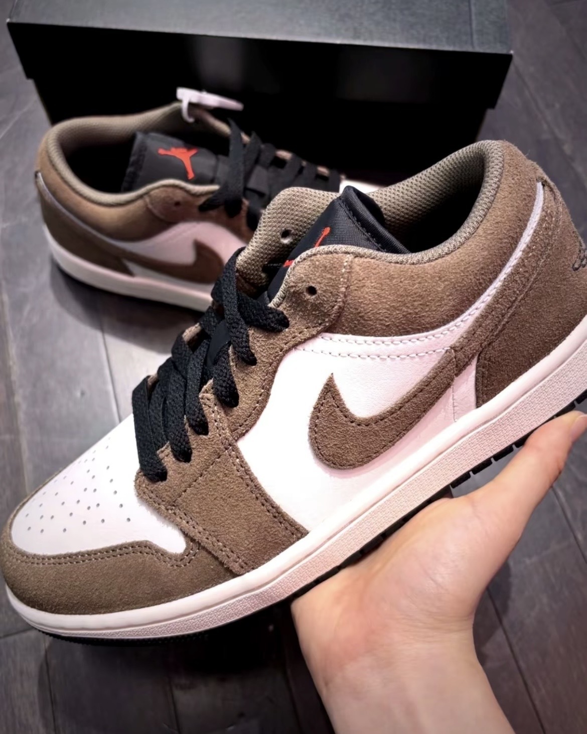 【逢甲 FUZZY】Air Jordan 1 Low "Palomino" 麂皮 摩卡 紅標 553558-200