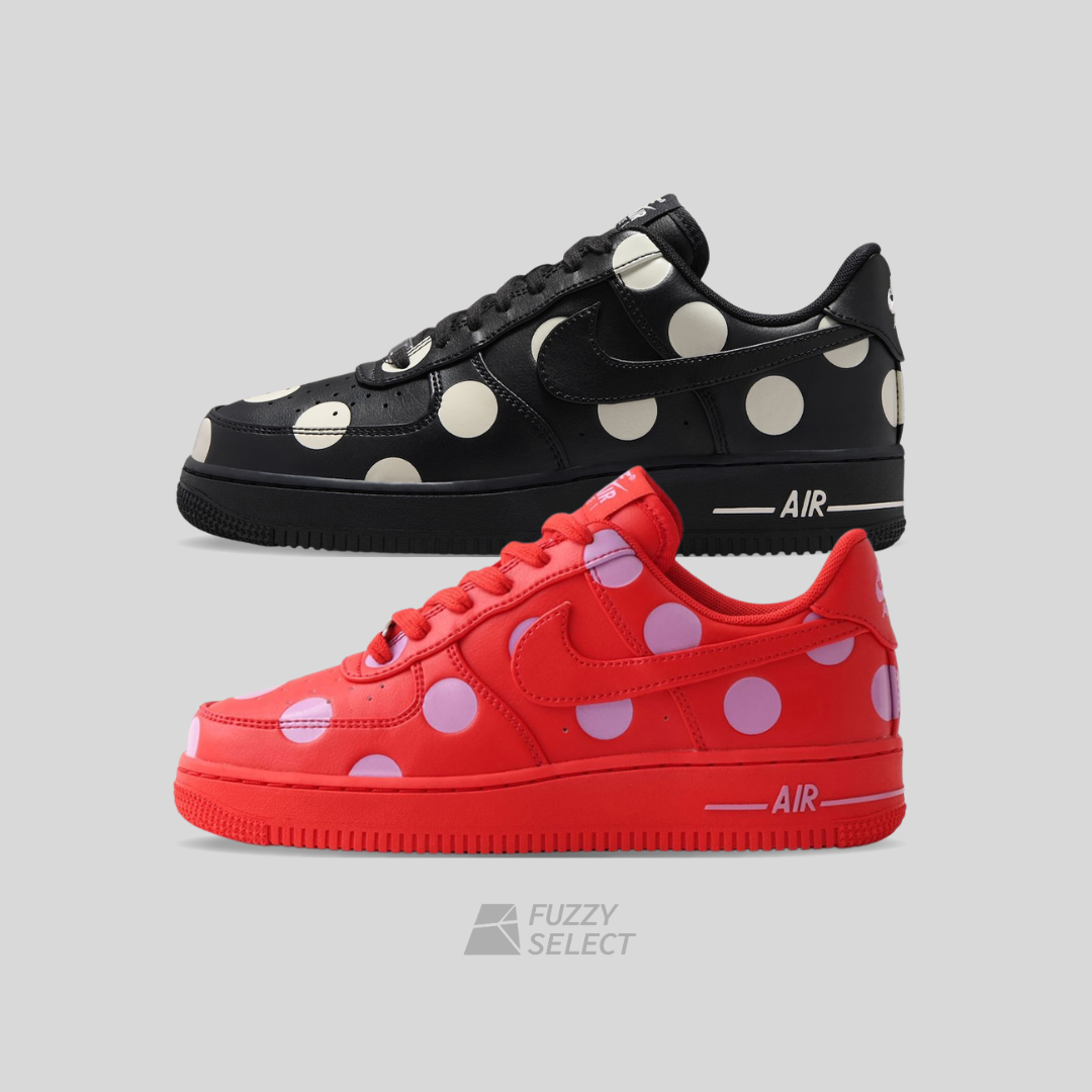 【逢甲 FUZZY】W Nike Air Force 1 點點 黑白 IR8647-001 紅粉 IR8647-600