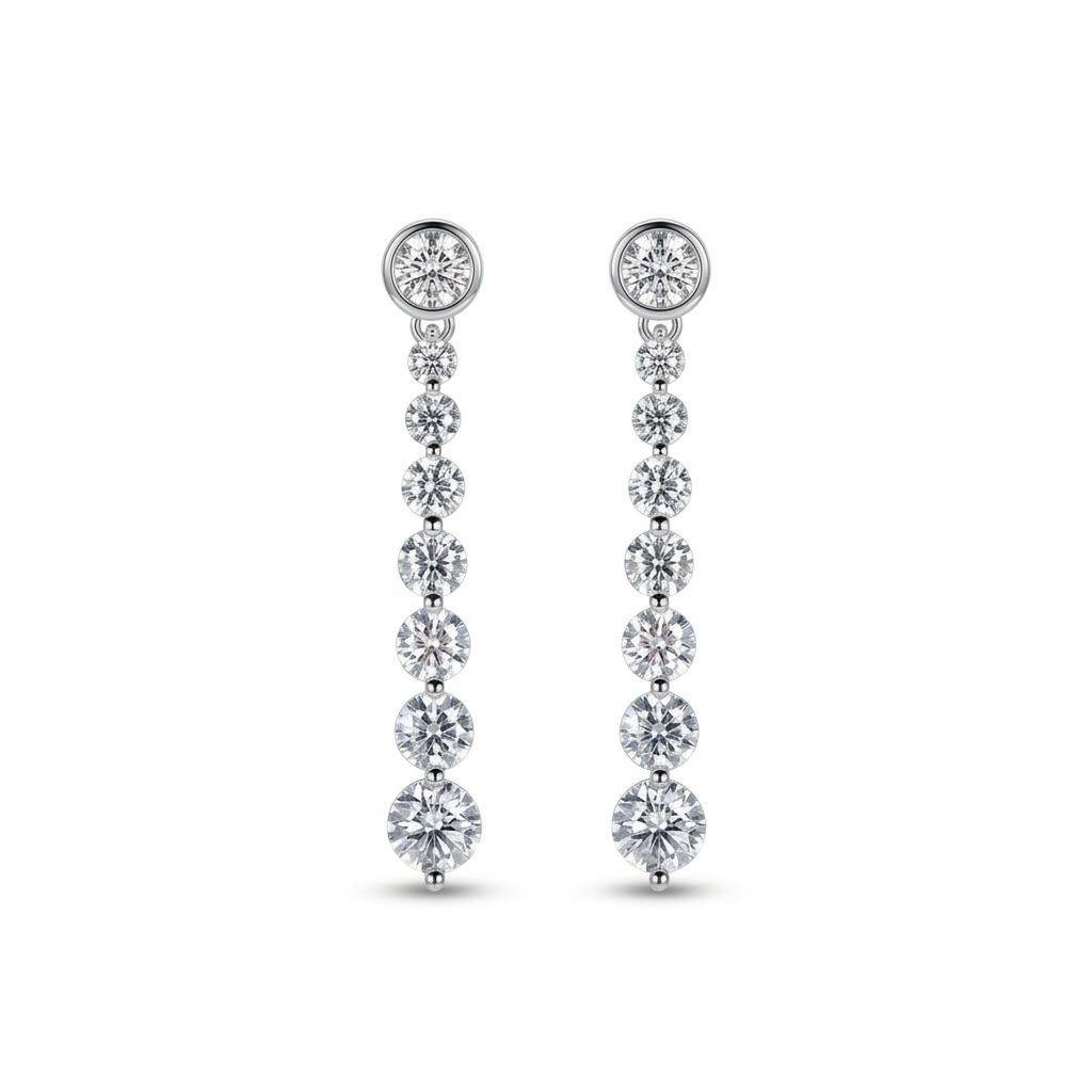 AR43 莫桑石Bezel Set 垂釣耳環 $688