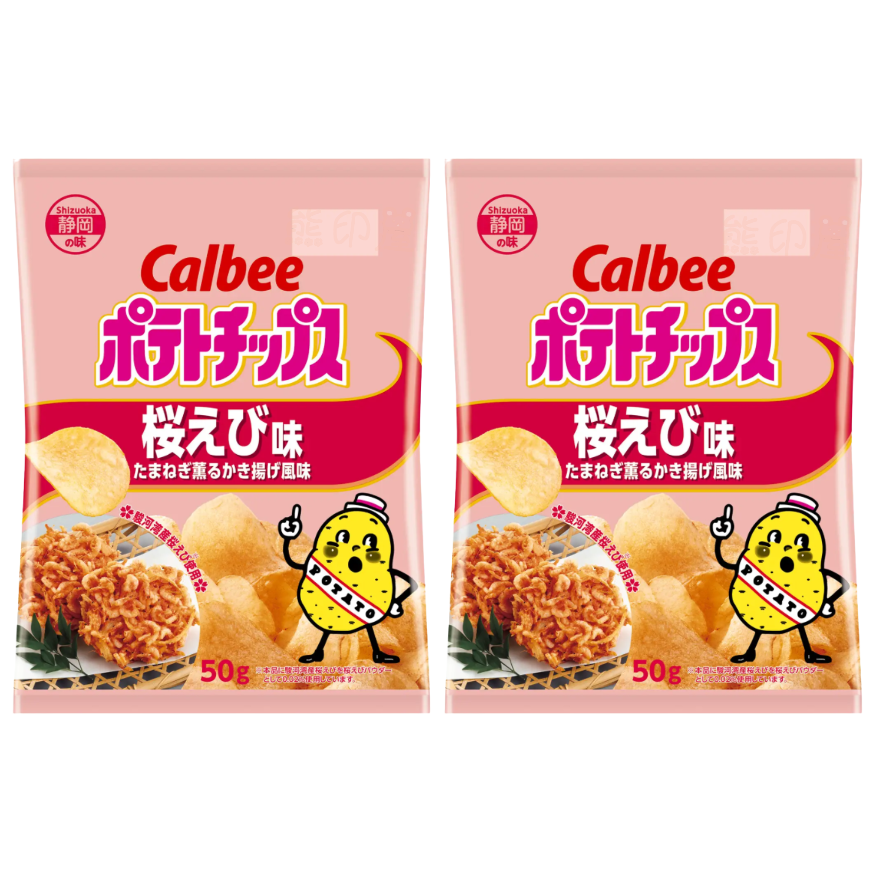 日本卡樂B 靜岡風味 櫻花蝦口味洋蔥天婦羅薯片50G X 2