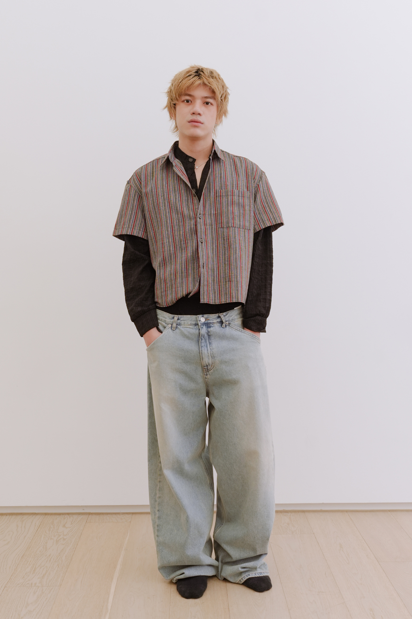 candic stripe half shirt #襯衫