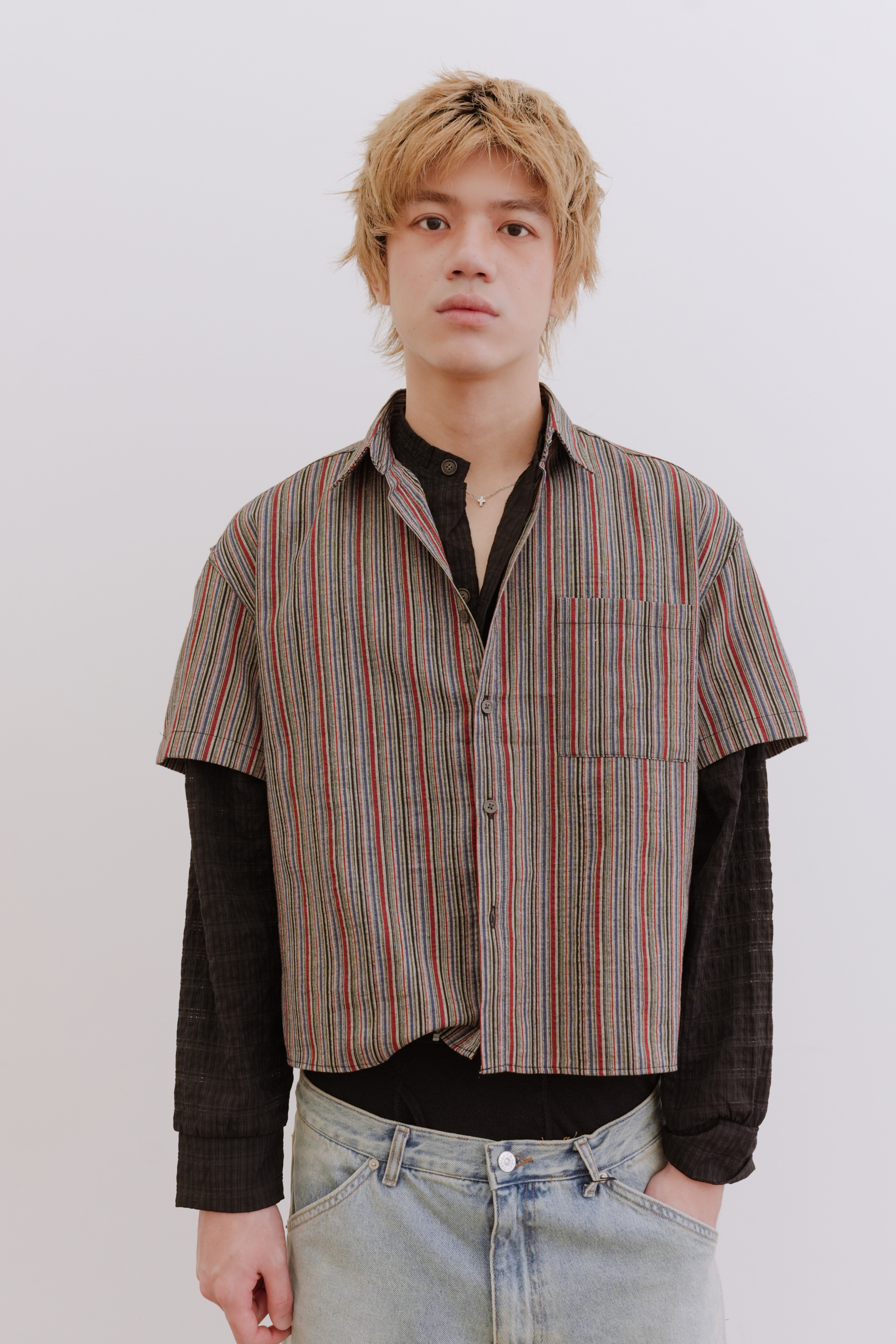 candic stripe half shirt #襯衫