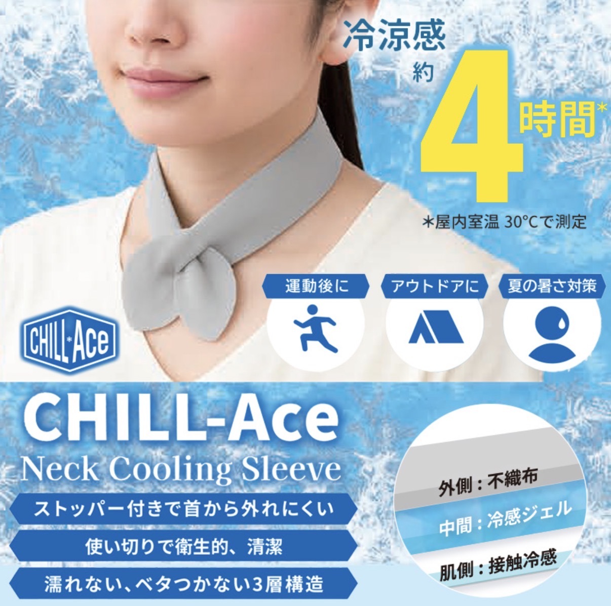【降溫消暑】JP CHILL-Ace 即棄式零下5度降溫冷感頸套 8071 8064 TK260810