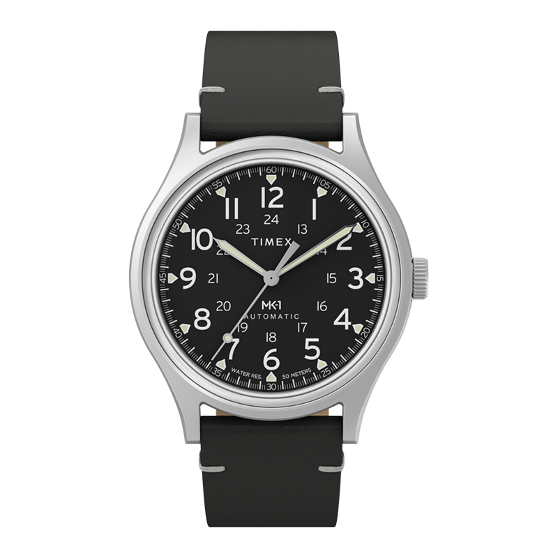 TIMEX MK1® Automatic 40mm Leather Strap Watch TW2Y71800