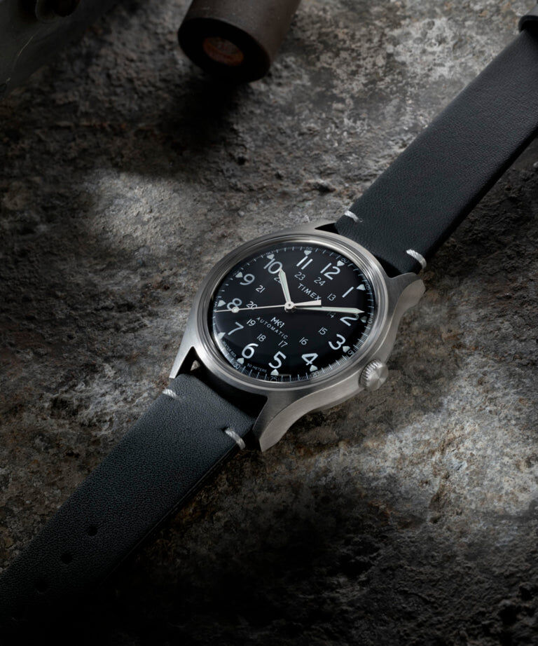 TIMEX MK1® Automatic 40mm Leather Strap Watch TW2Y71800