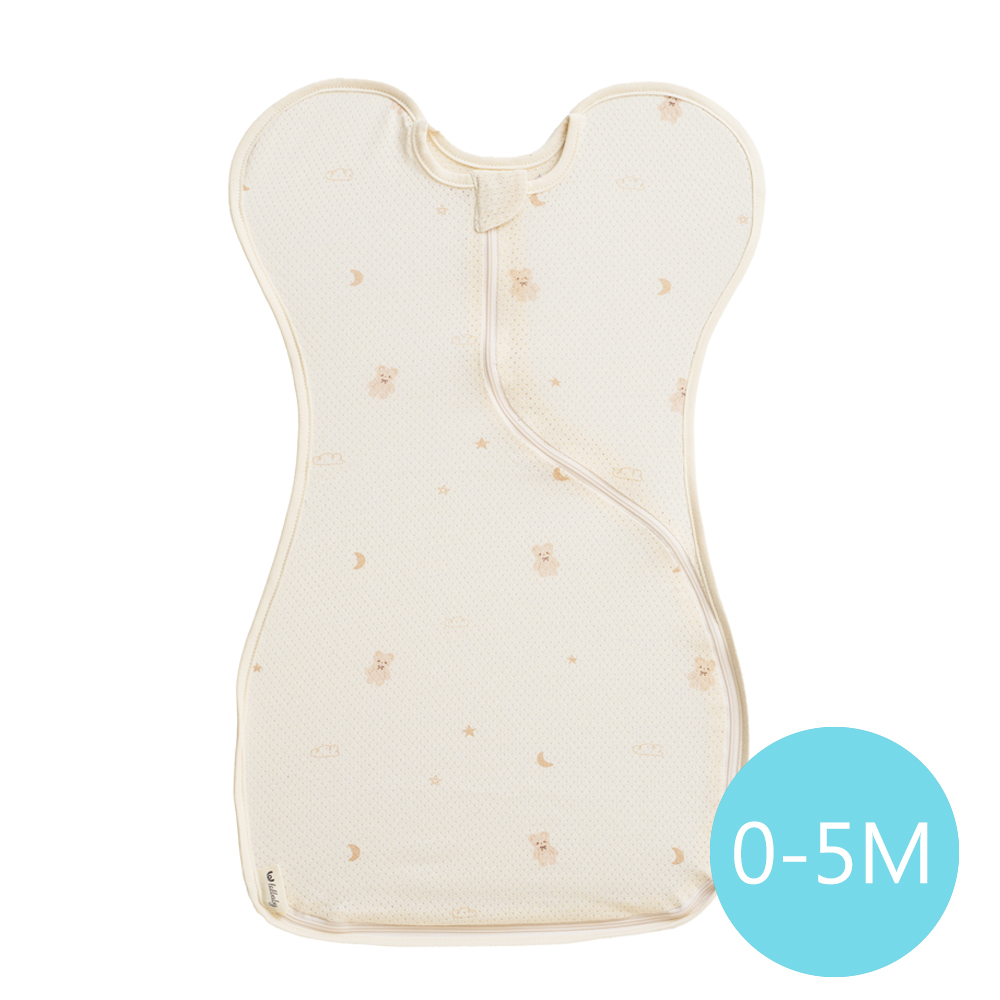 lolbaby 韓國 蝶型包巾baby swaddle 0-5m免脫換尿布-S號｜空氣衣款｜晚安小熊