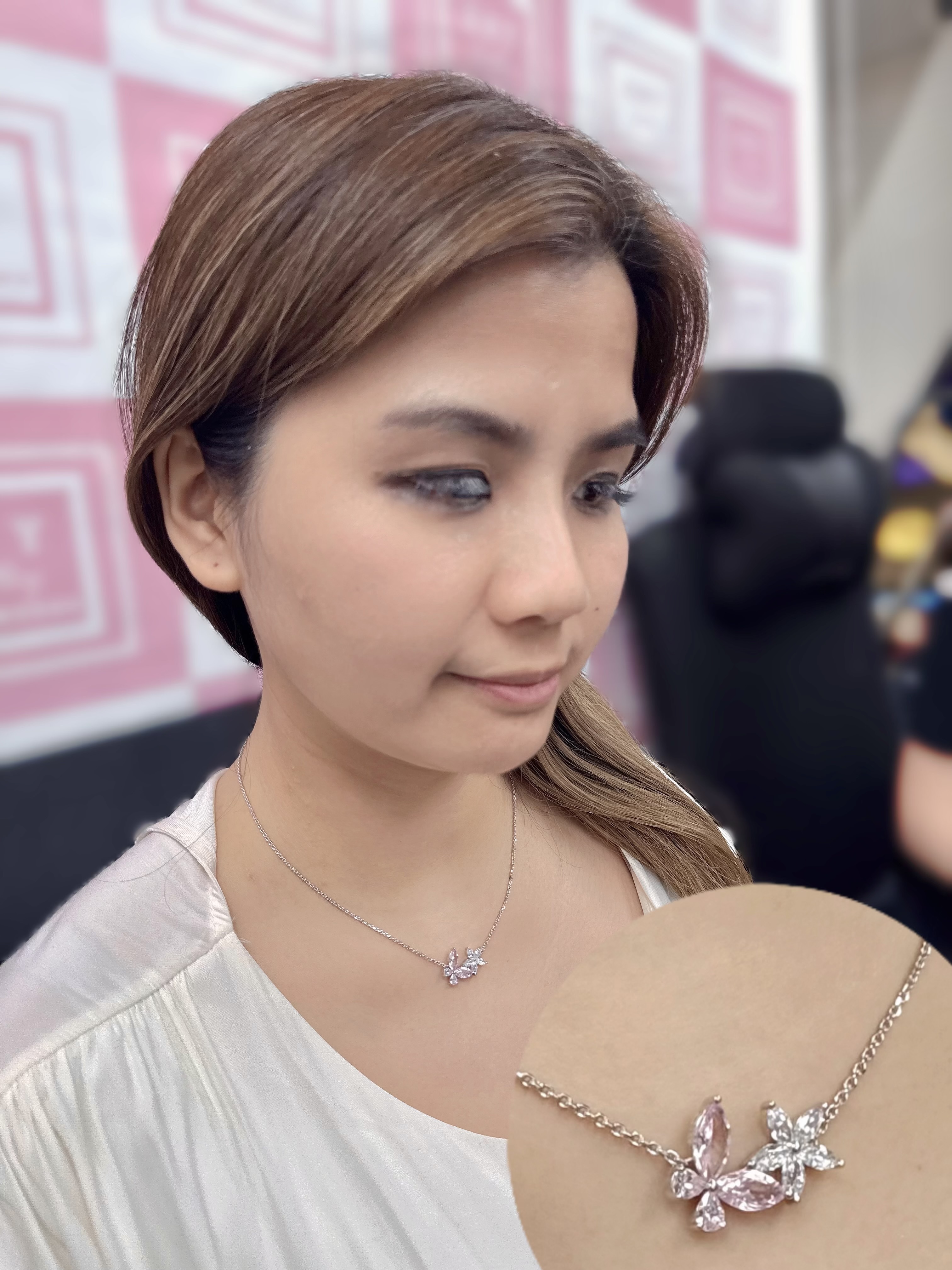 AR23 N3095  Butterfly Whisper  Necklace - Zirconia $688