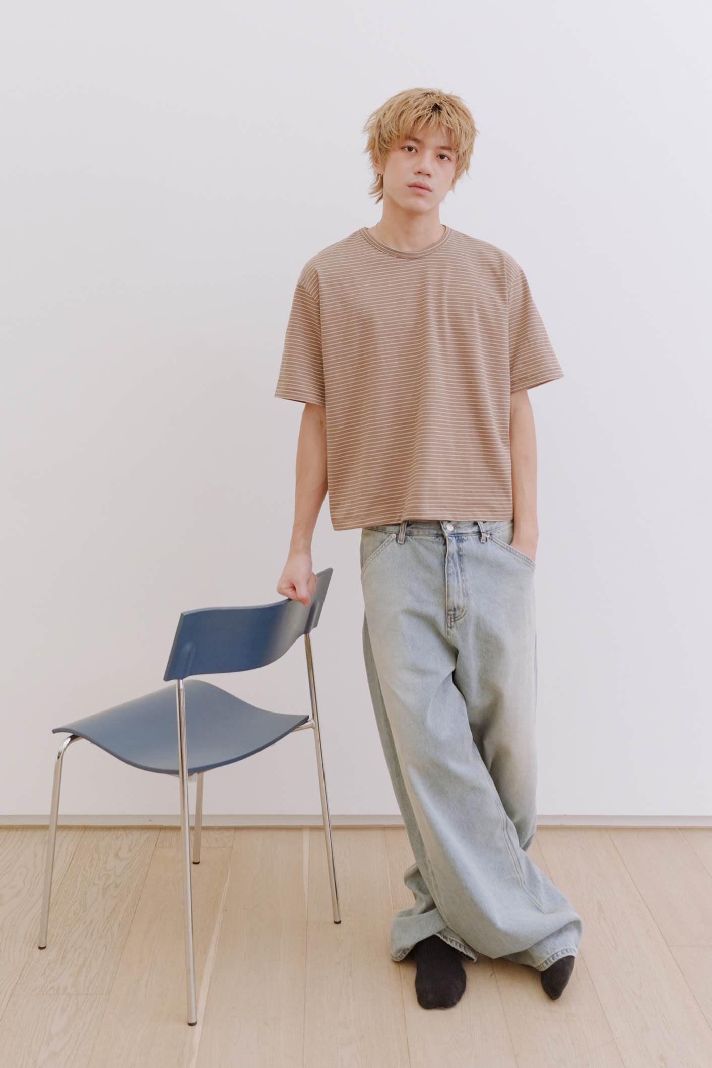 fine stripe tee #上衣