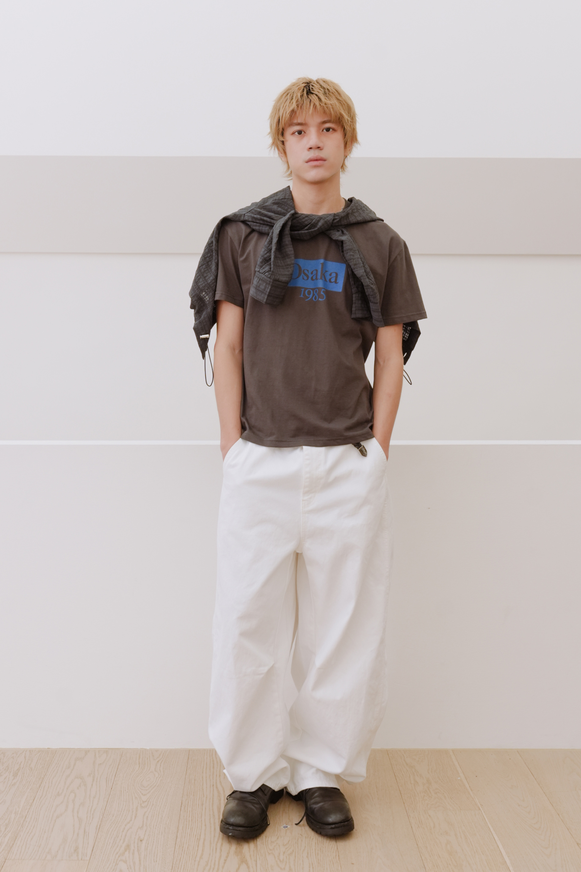 lined curved denim pants #單寧褲