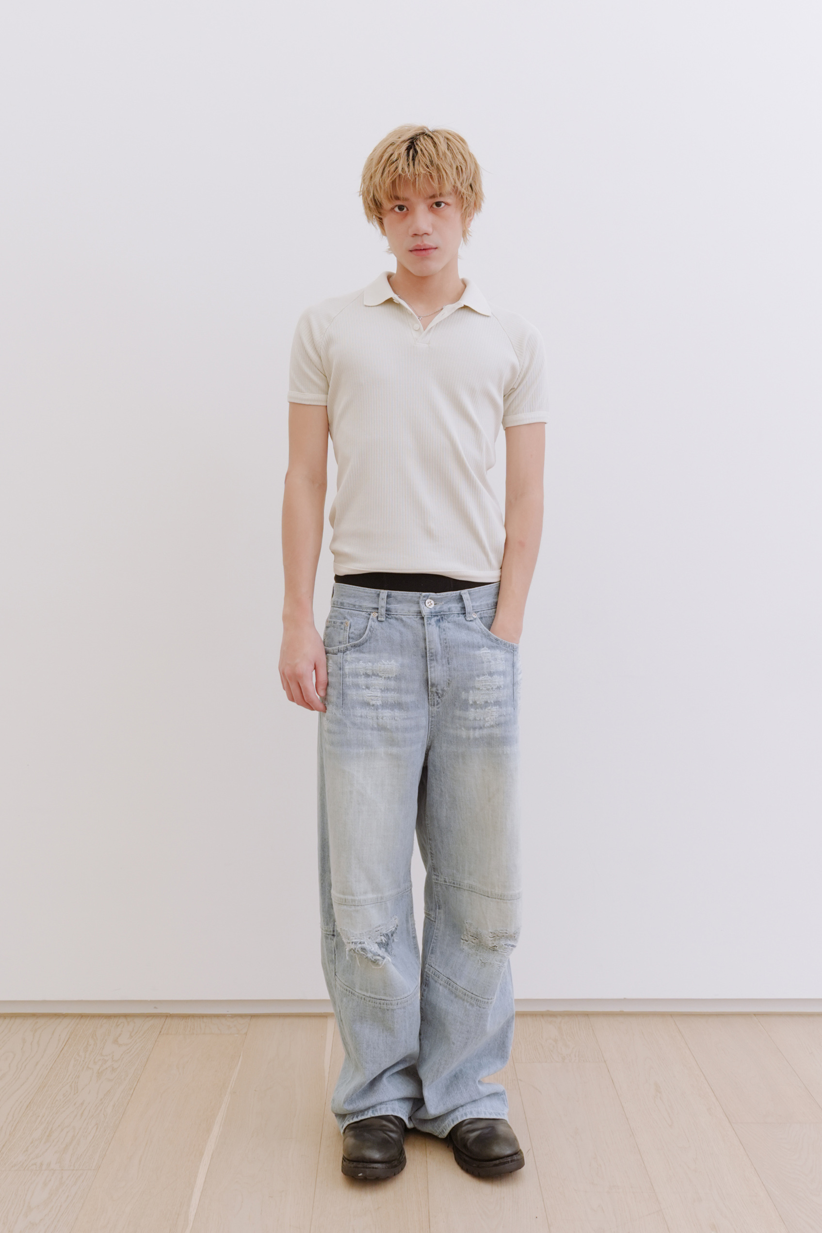 mac pigment ribbed polo tee #上衣