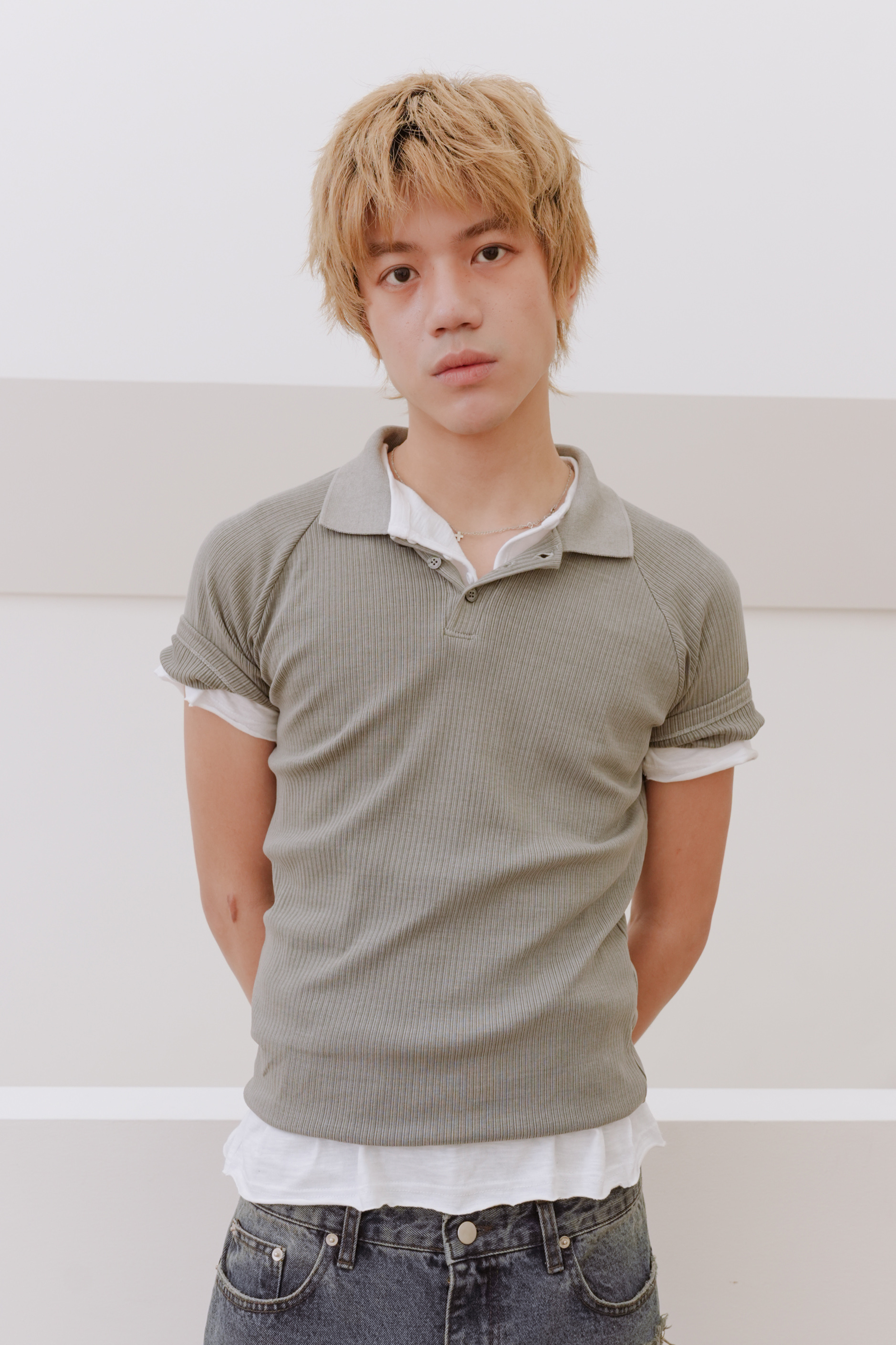 mac pigment ribbed polo tee #上衣