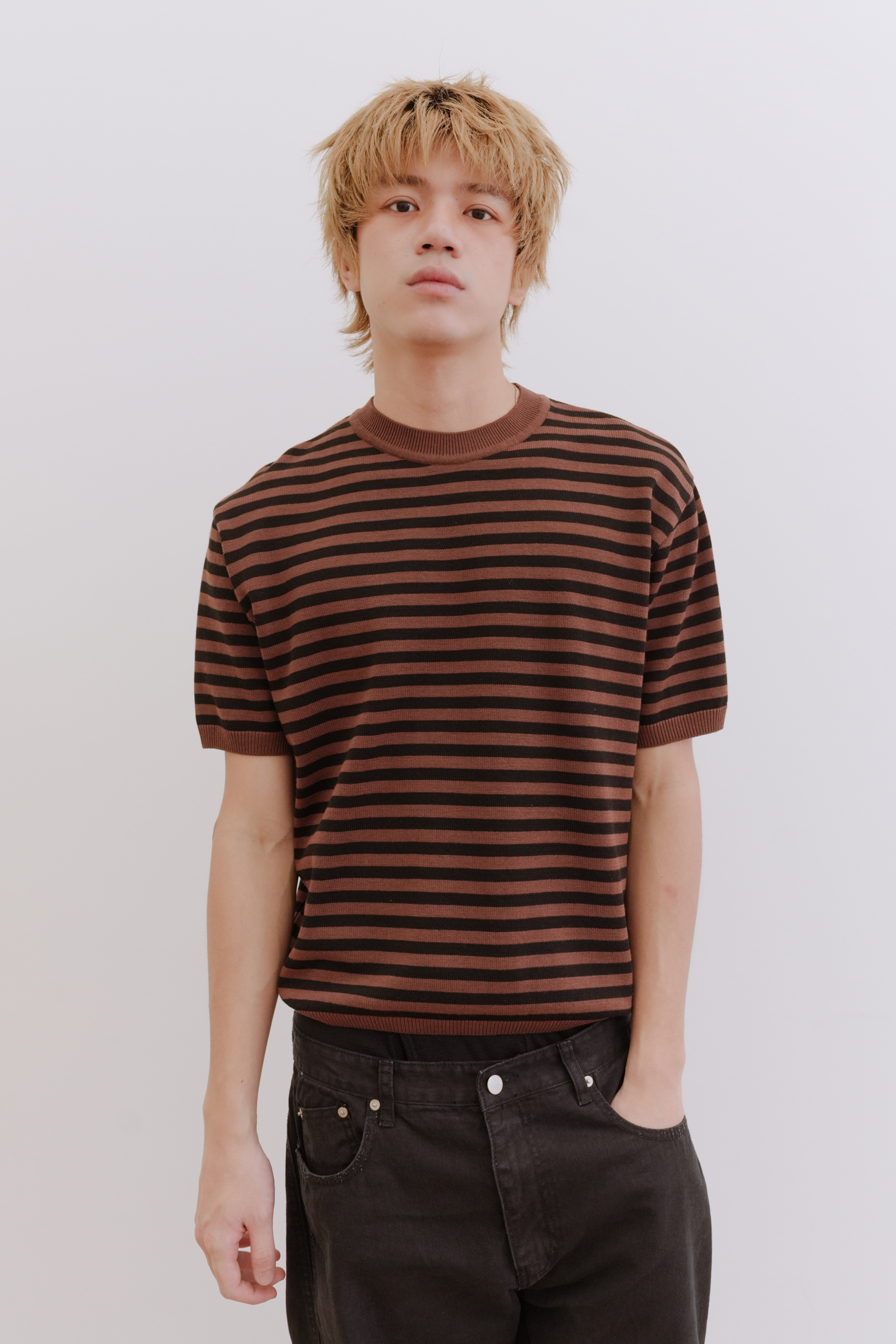 marine stripe knit #上衣