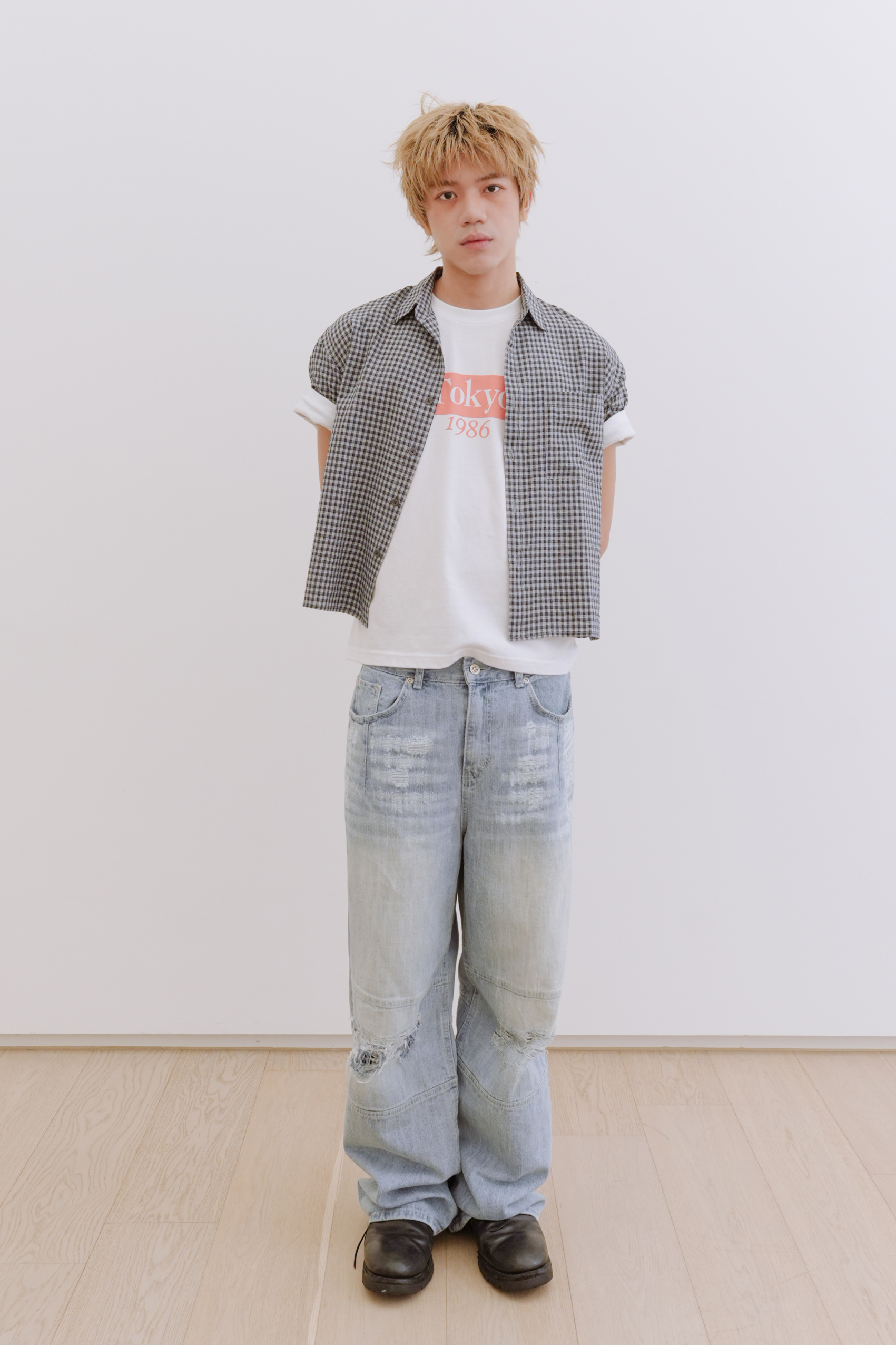 quiche check half shirt #襯衫