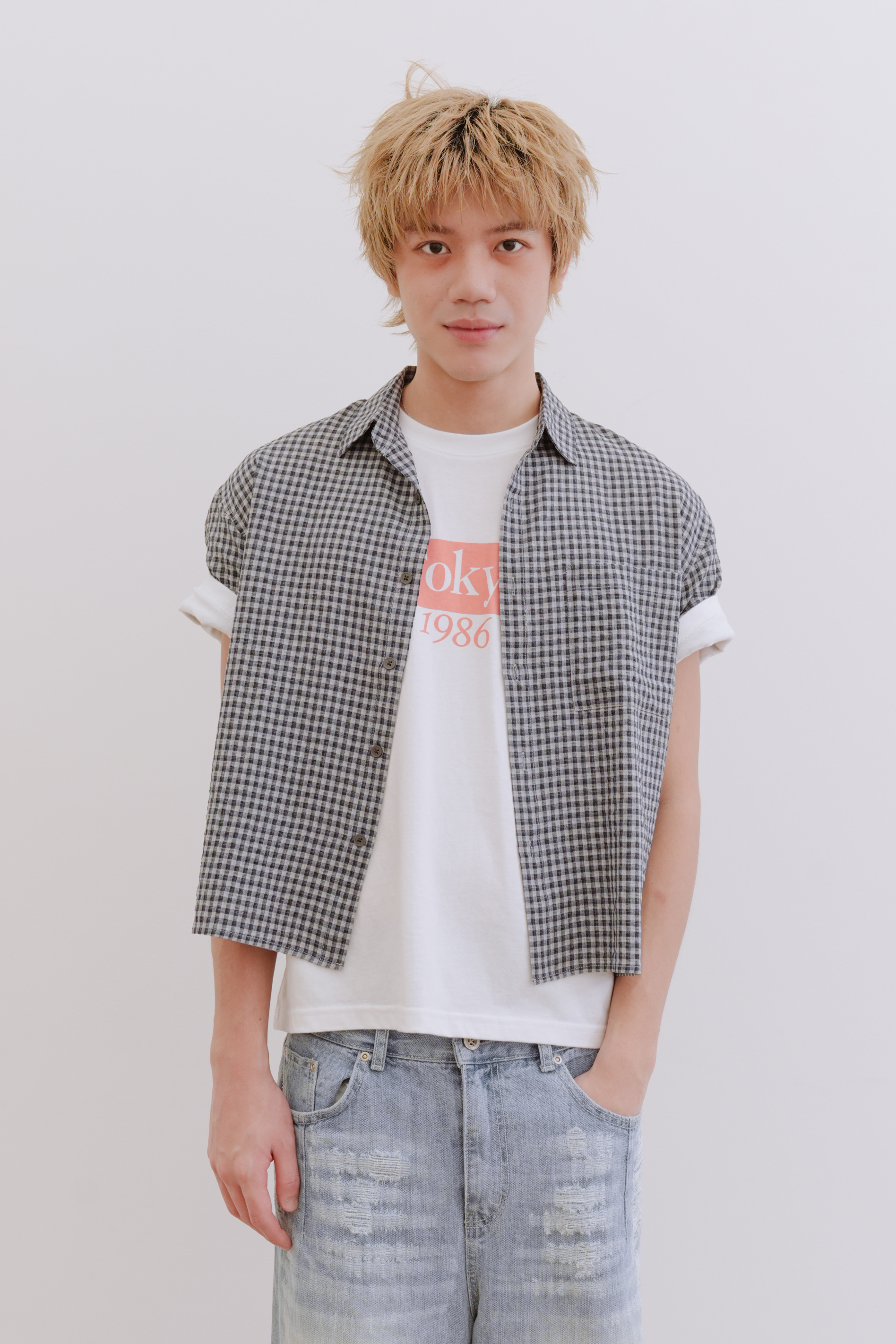 quiche check half shirt #襯衫