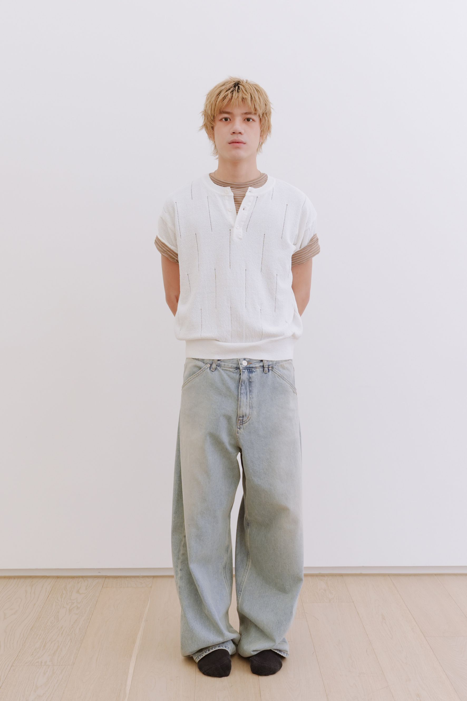scratch boucle henley neck #上衣