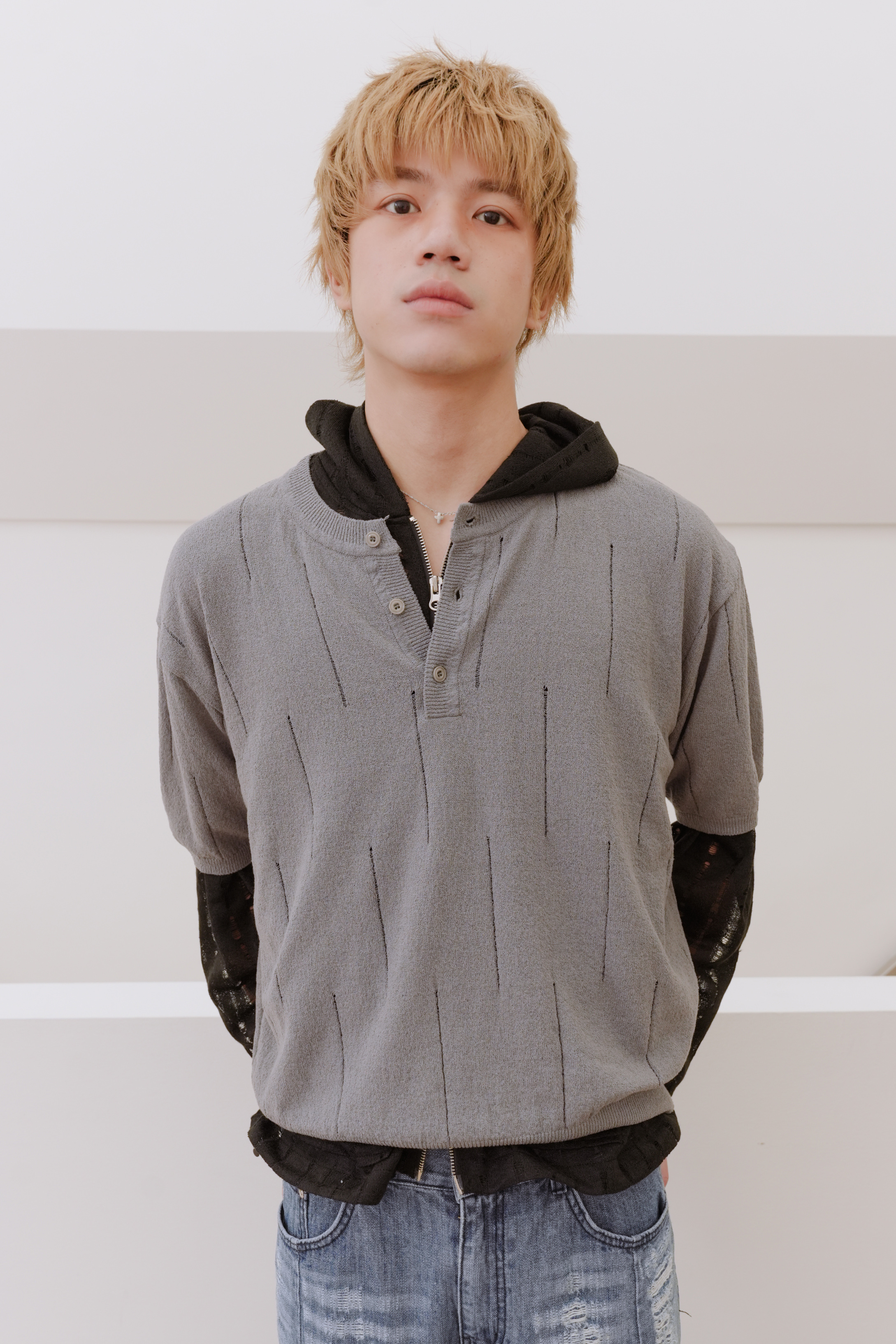 scratch boucle henley neck #上衣