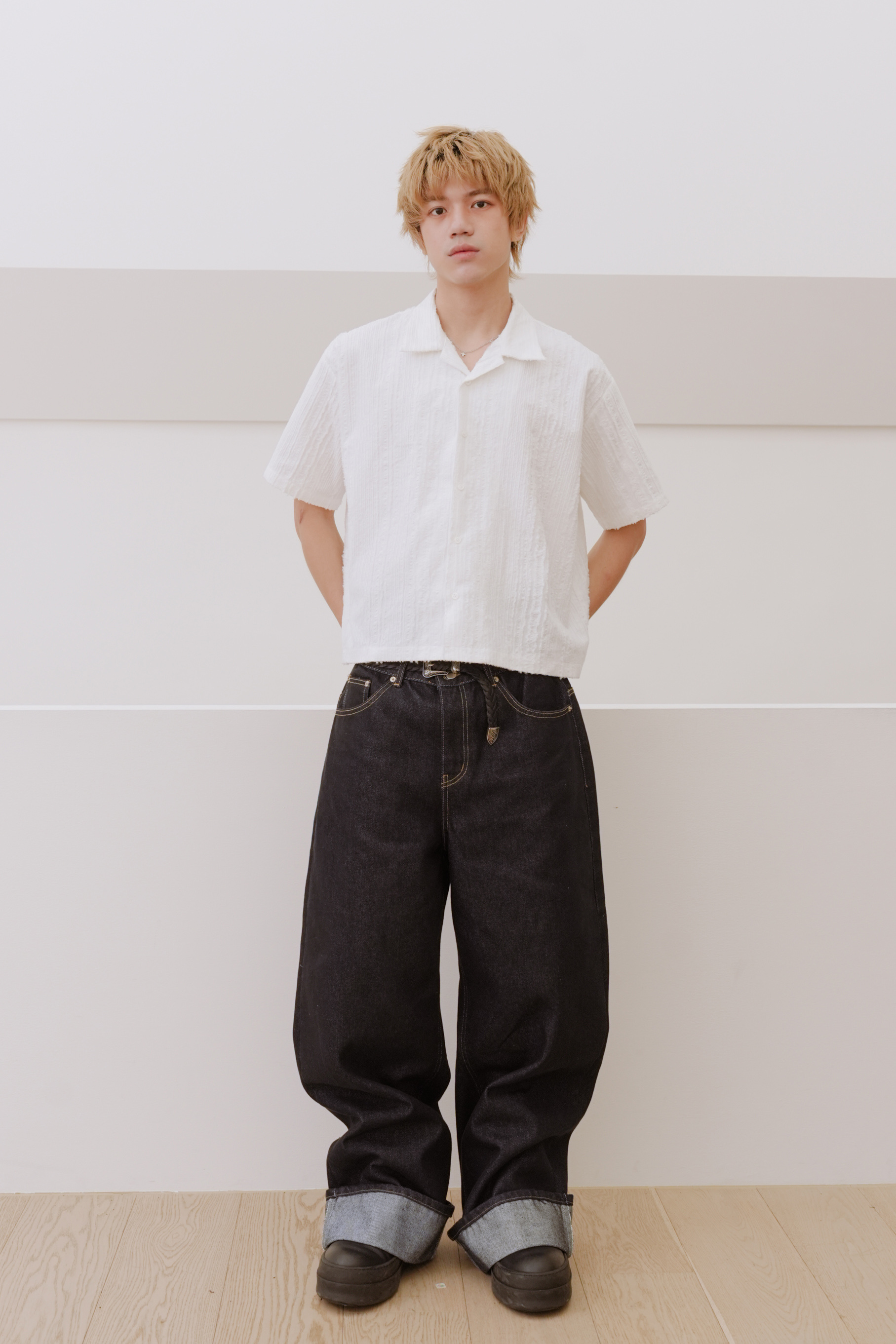 tassel crop shirt #上衣