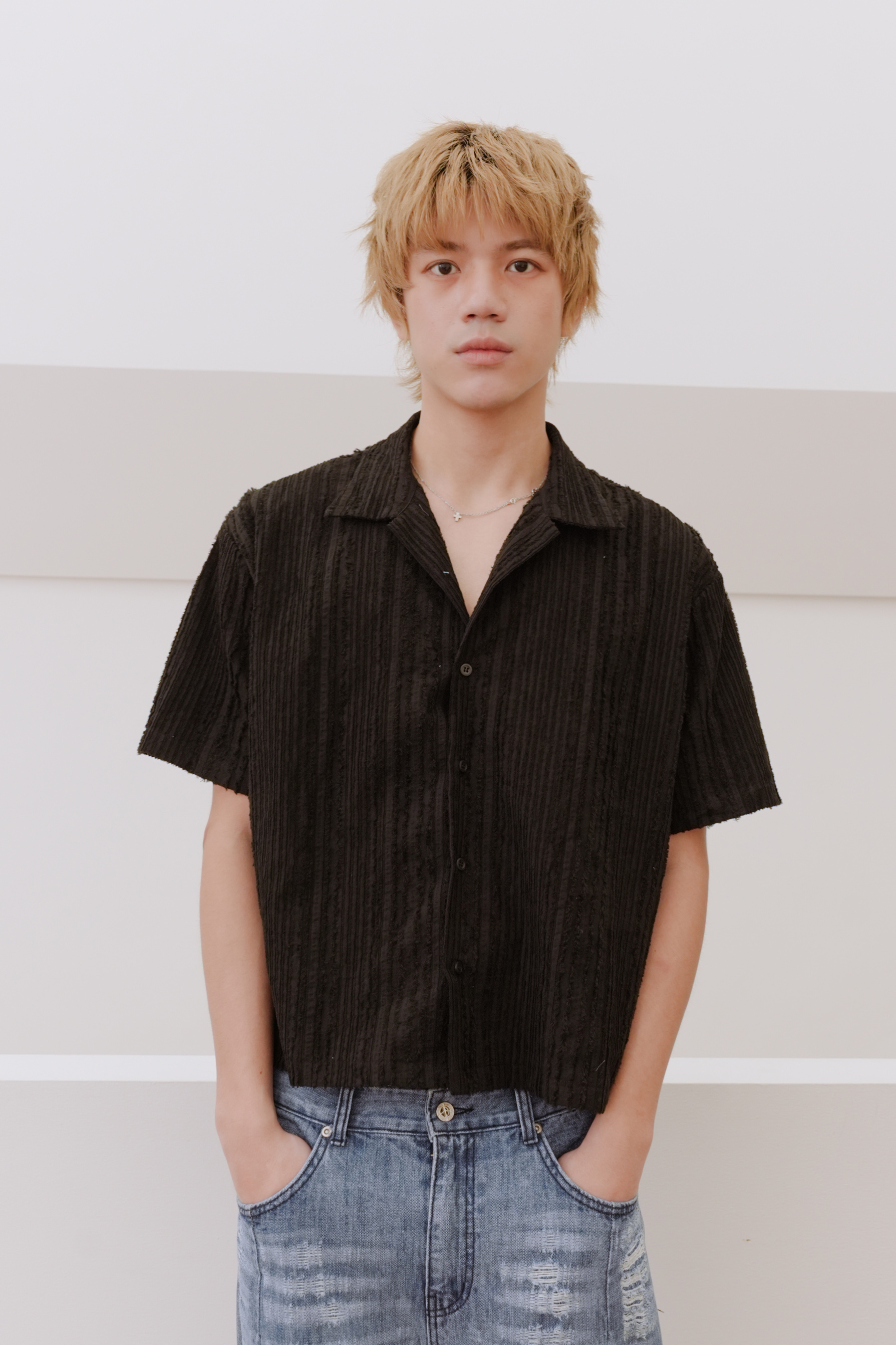 tassel crop shirt #上衣