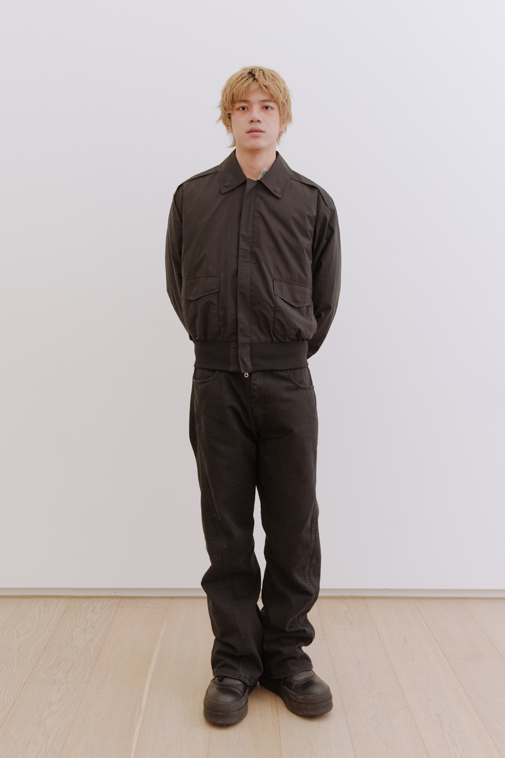 utility nylon zip-up #外套