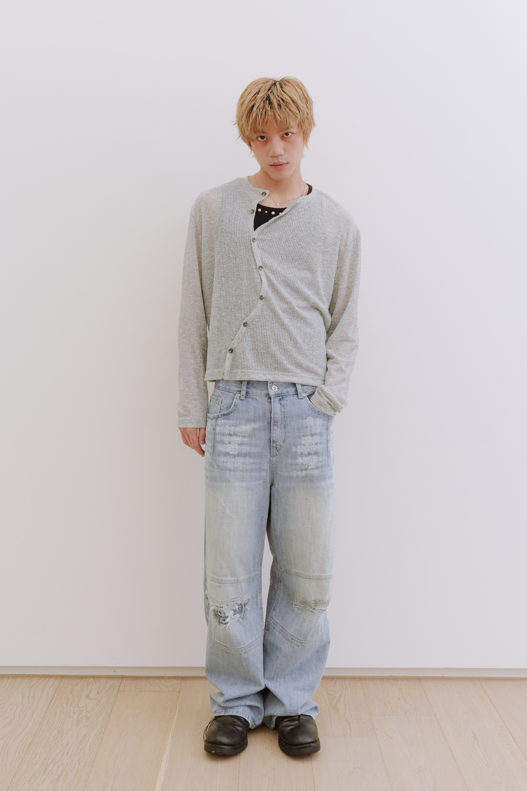 wave stripe knit cardigan #罩衫