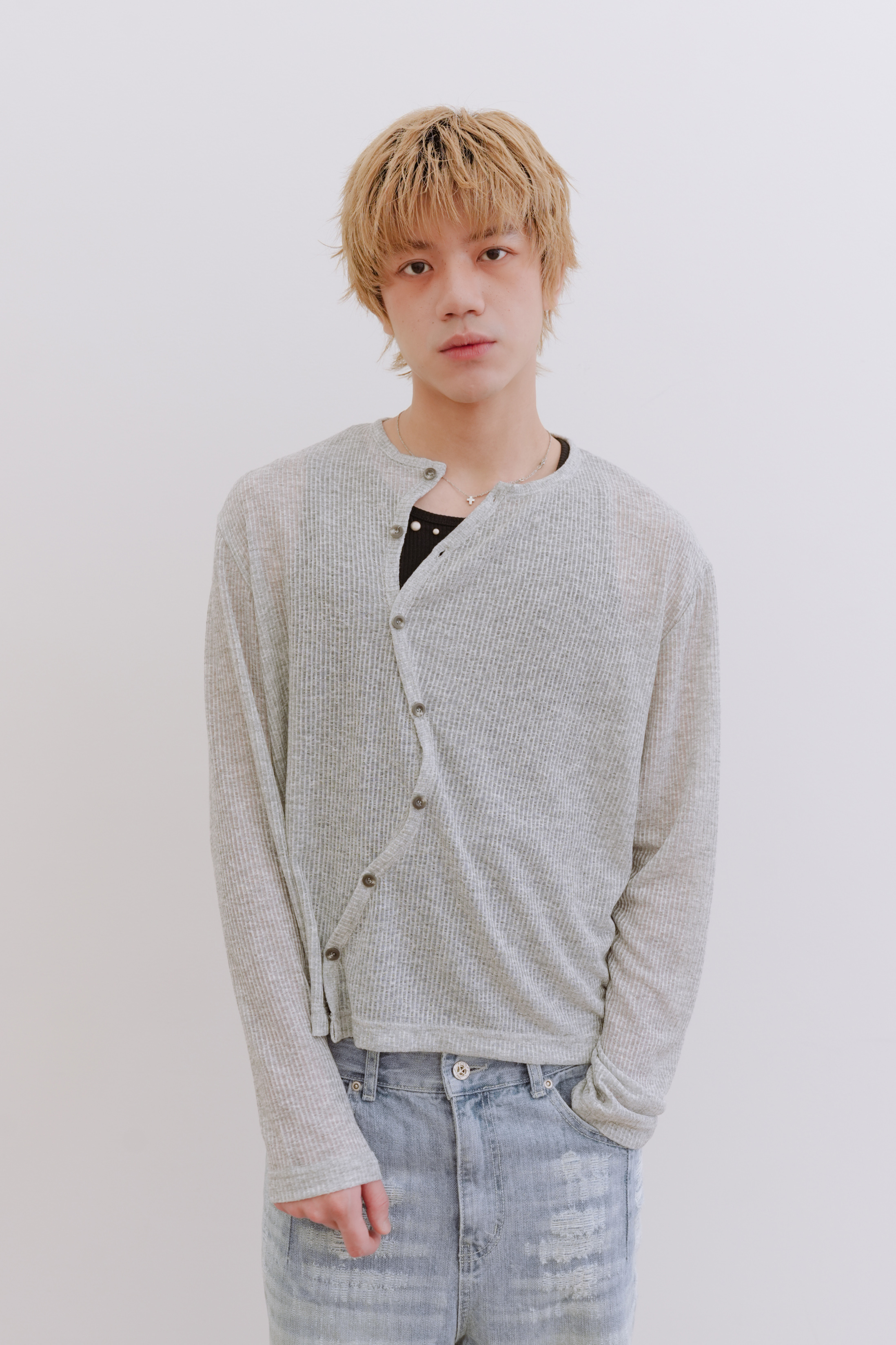 wave stripe knit cardigan #罩衫